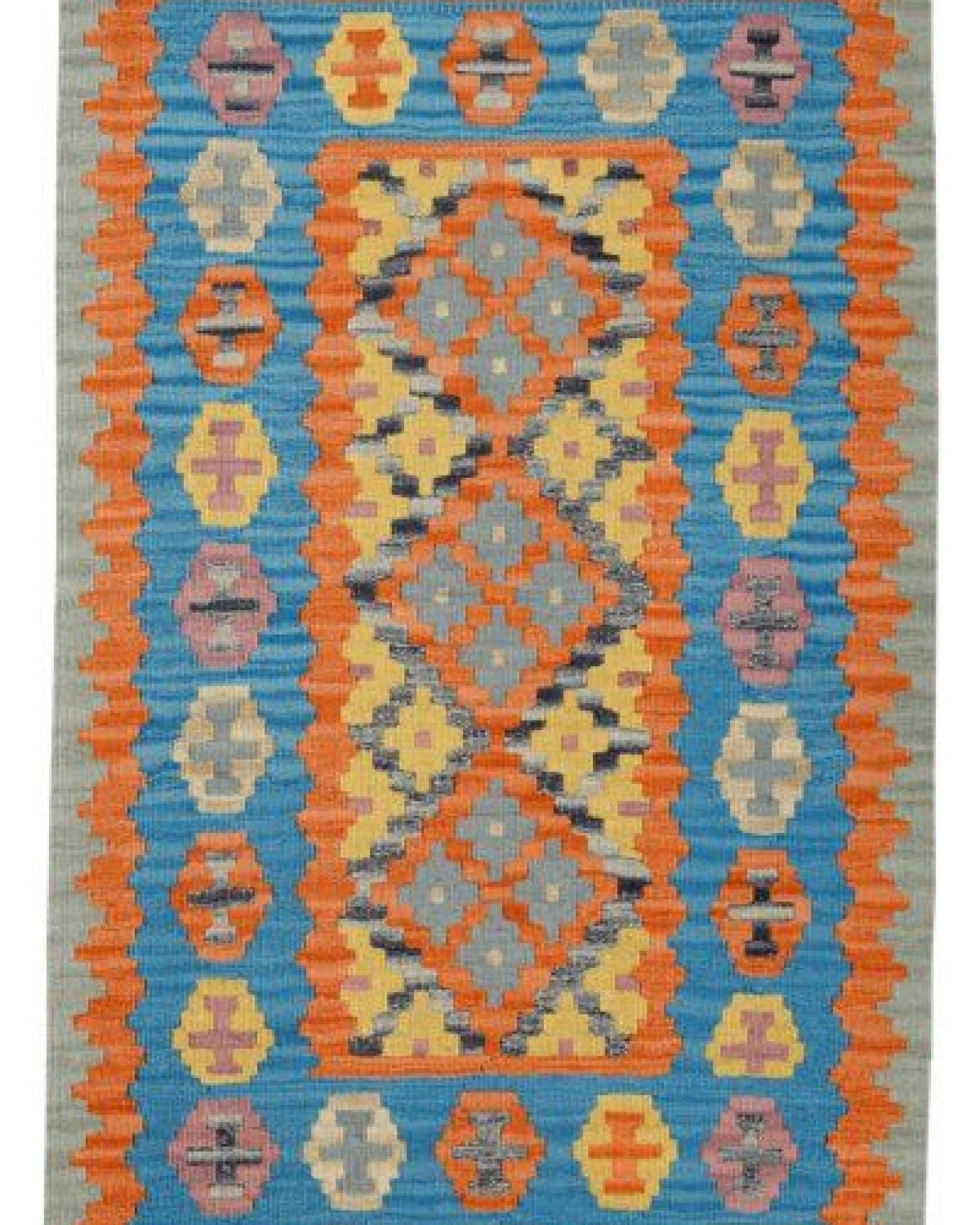 Kelim Gashgai Orange „Rugtales“ aus Schurwolle, 84x131 cm – Ansicht 3