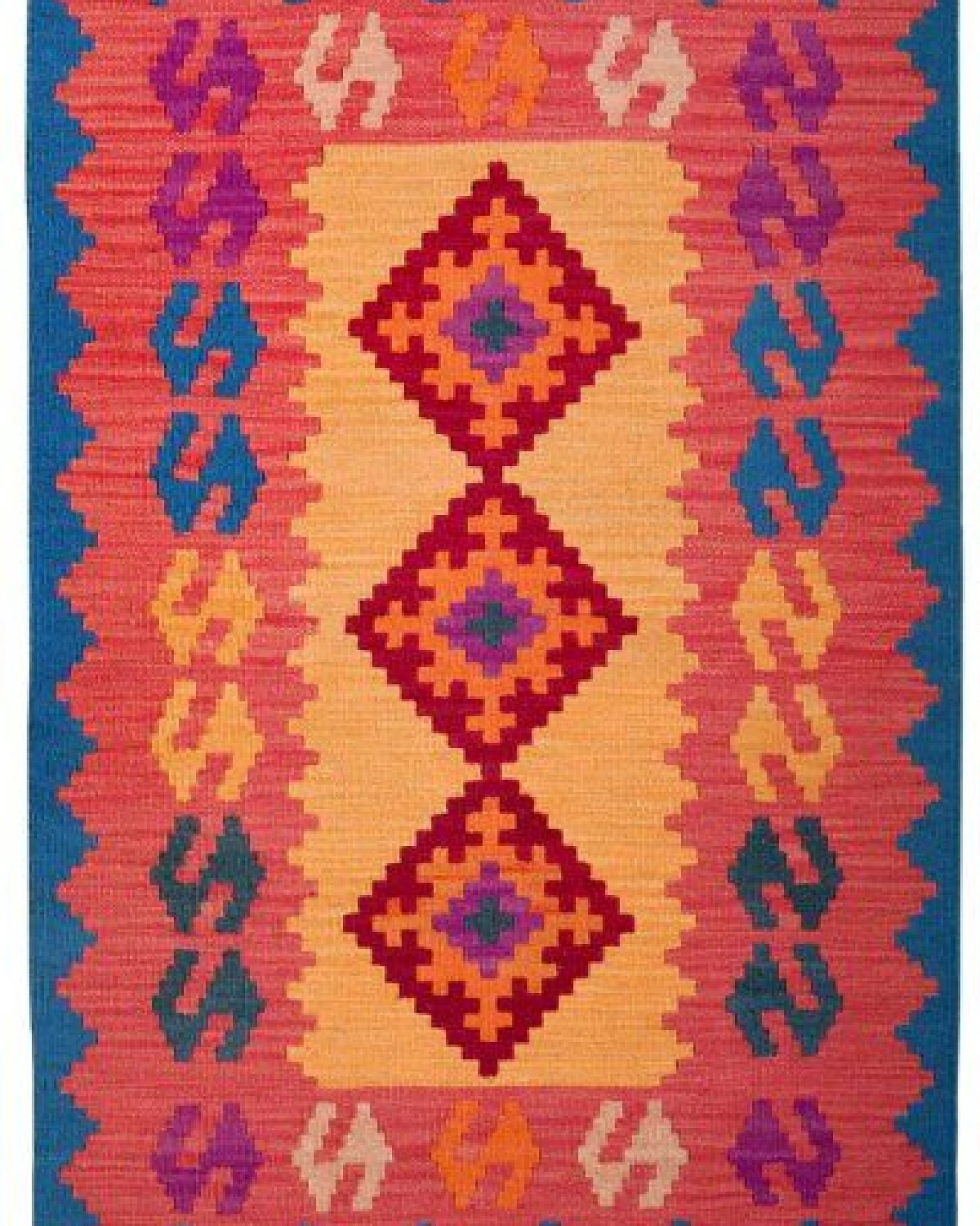 Kelim Gashgai Orange „Rugtales“ aus Schurwolle, 85x125 cm – Ansicht 3