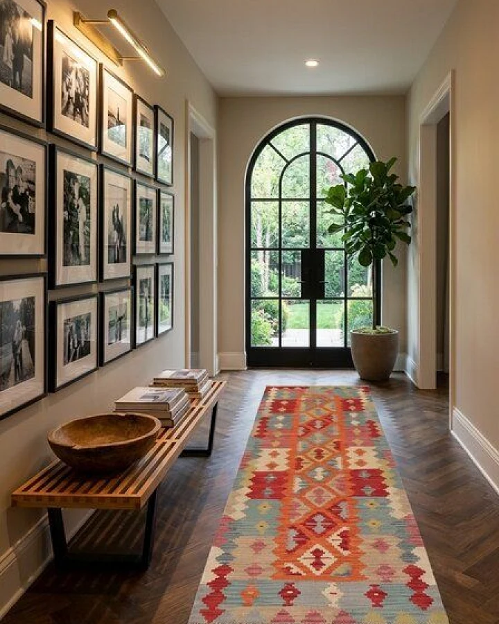 Kelim Gashgai Orange „Rugtales“ aus Schurwolle, 86x287 cm