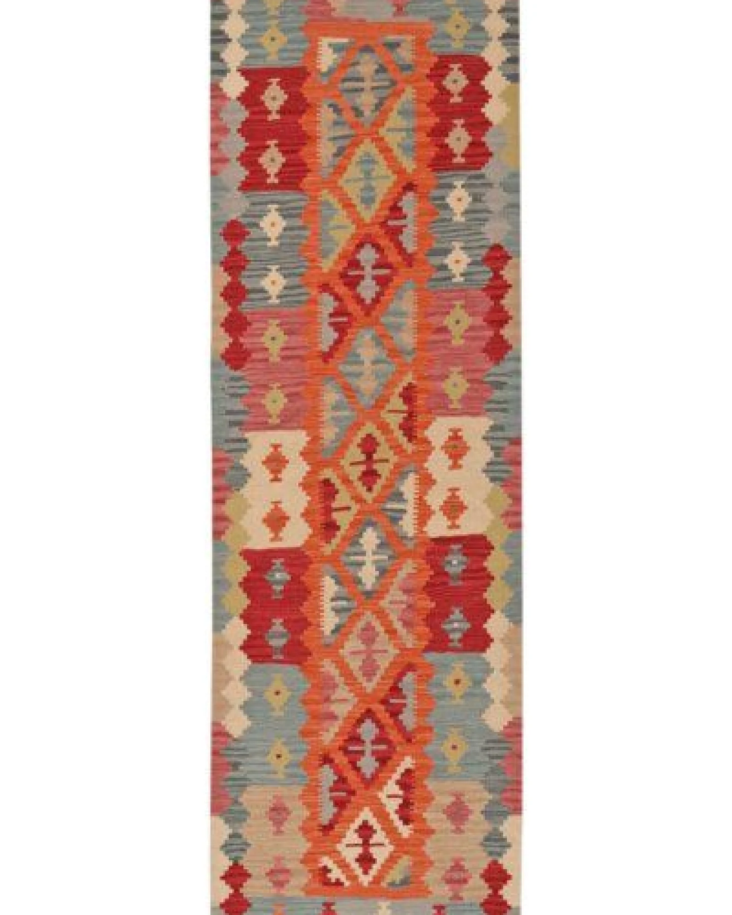 Kelim Gashgai Orange „Rugtales“ aus Schurwolle, 86x287 cm – Ansicht 3