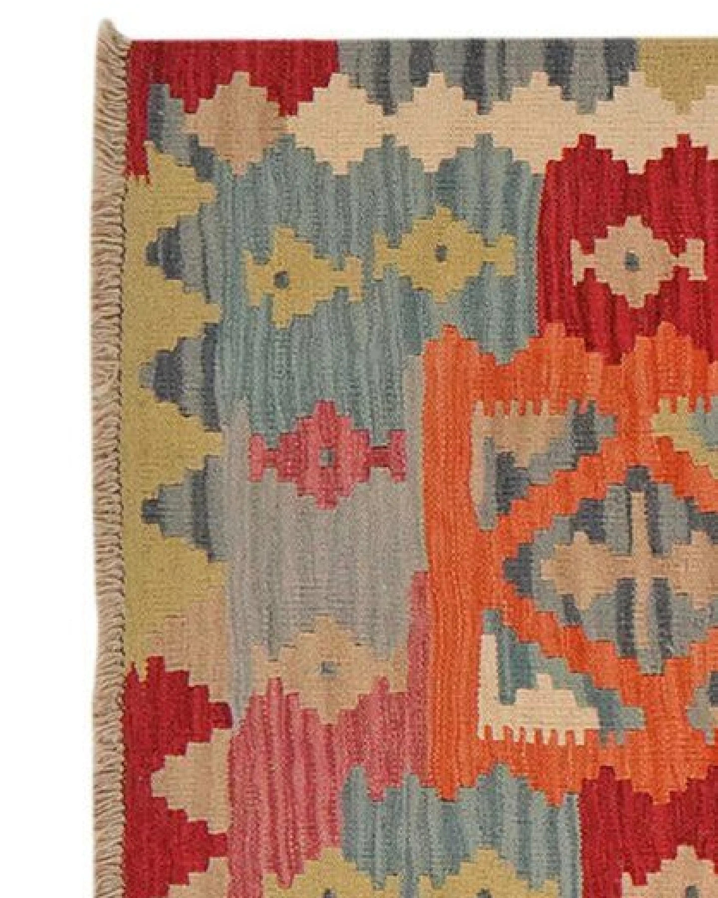Kelim Gashgai Orange „Rugtales“ aus Schurwolle, 86x287 cm – Ansicht 4