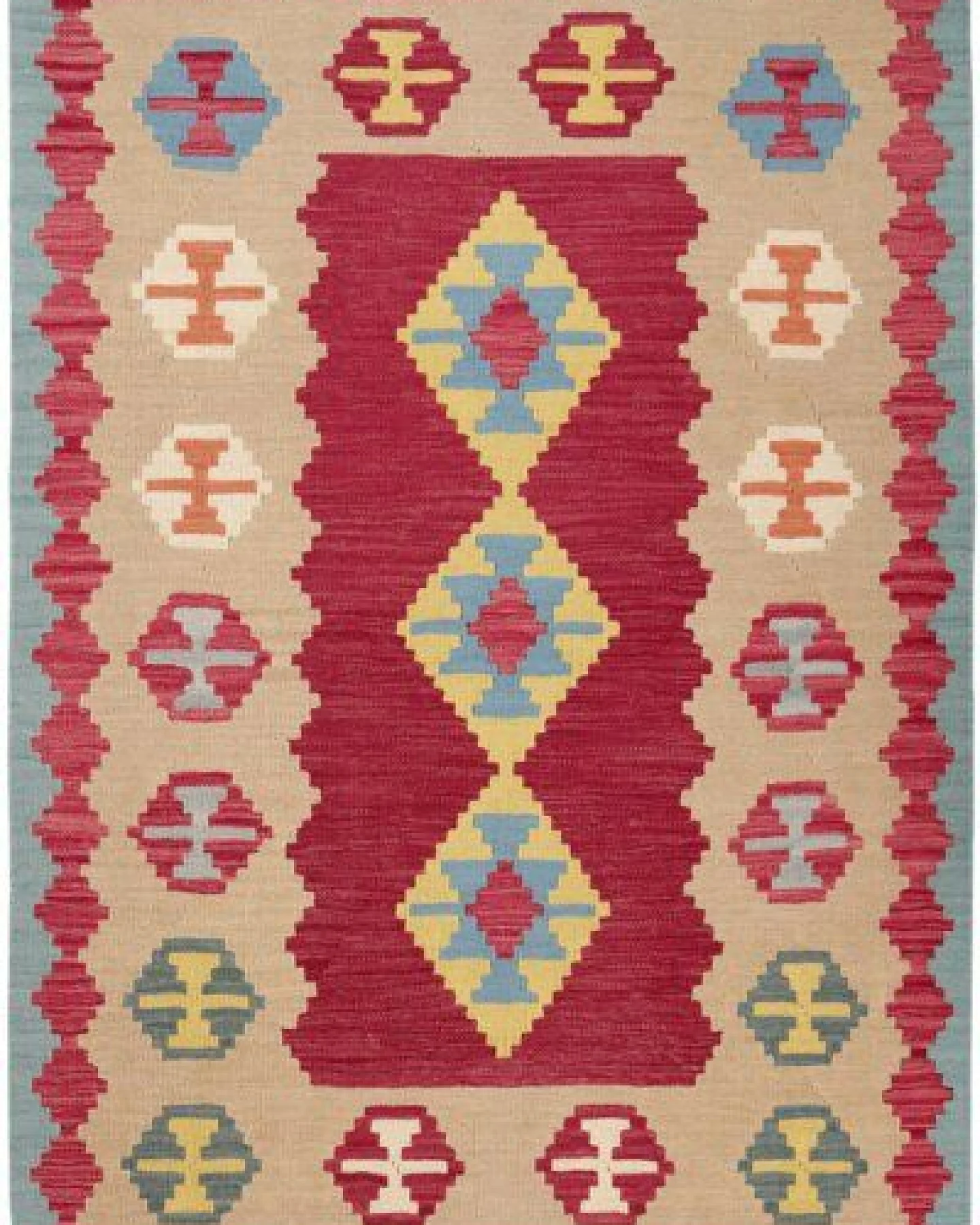 Kelim Gashgai Rot „Rugtales“ aus Schurwolle, 109x164 cm – Ansicht 3