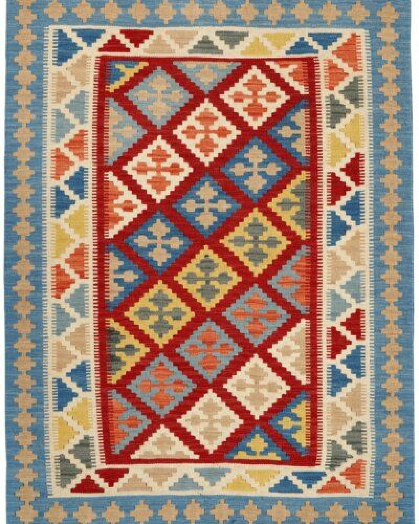 Kelim Gashgai Rot „Rugtales“ aus Schurwolle, 111x147 cm – Ansicht 3