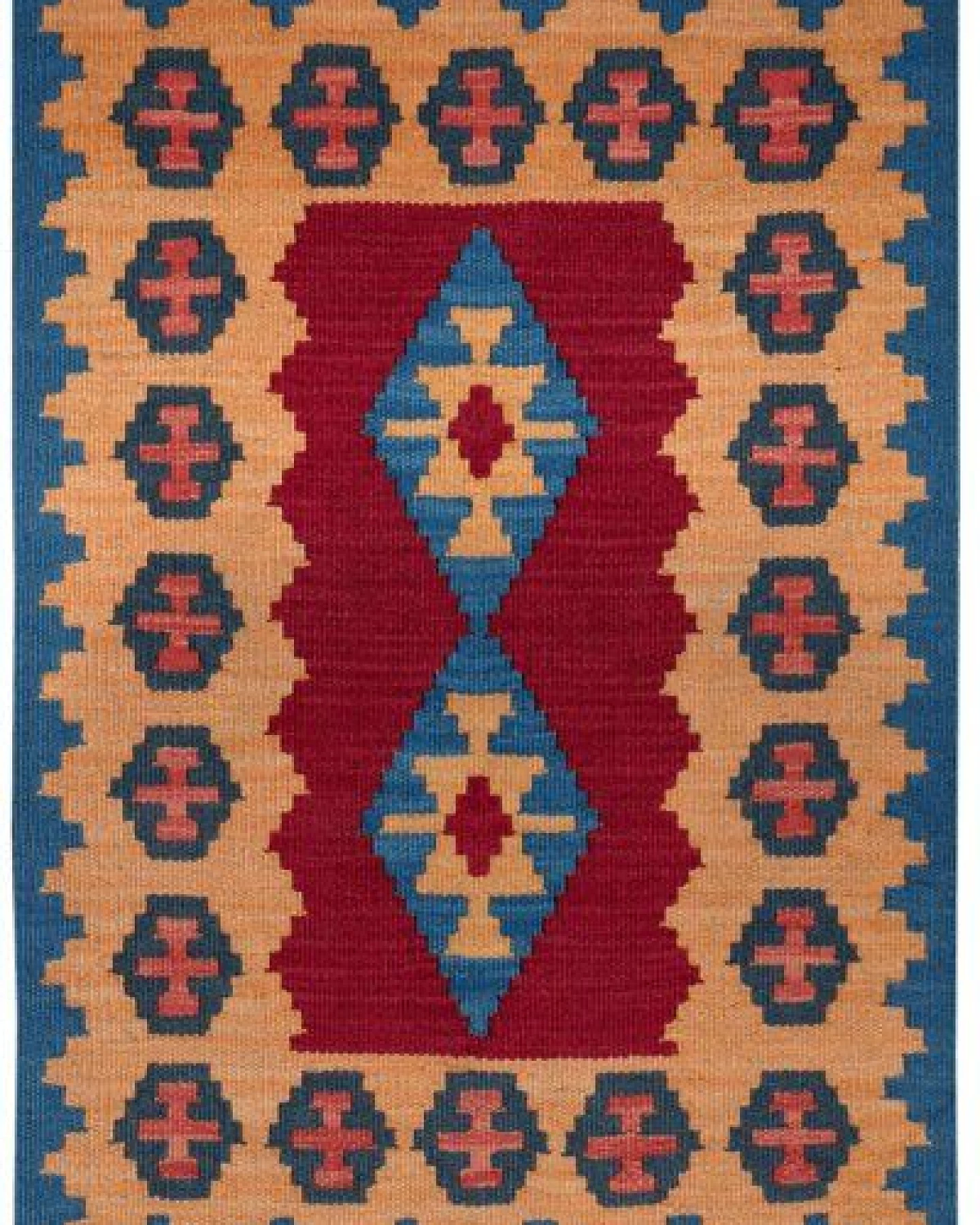 Kelim Gashgai Rot „Rugtales“ aus Schurwolle, 63x91 cm – Ansicht 3