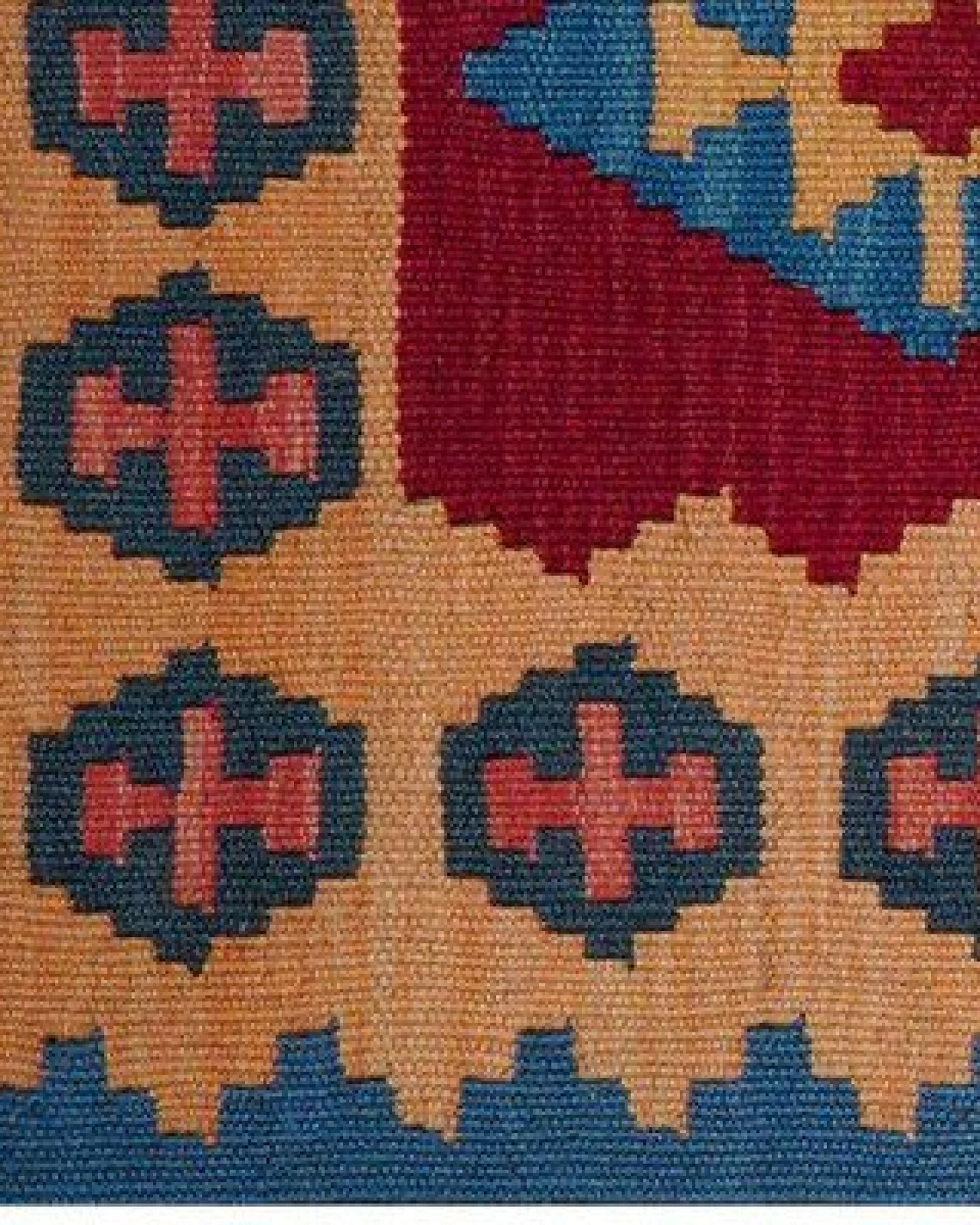 Kelim Gashgai Rot „Rugtales“ aus Schurwolle, 63x91 cm – Ansicht 4