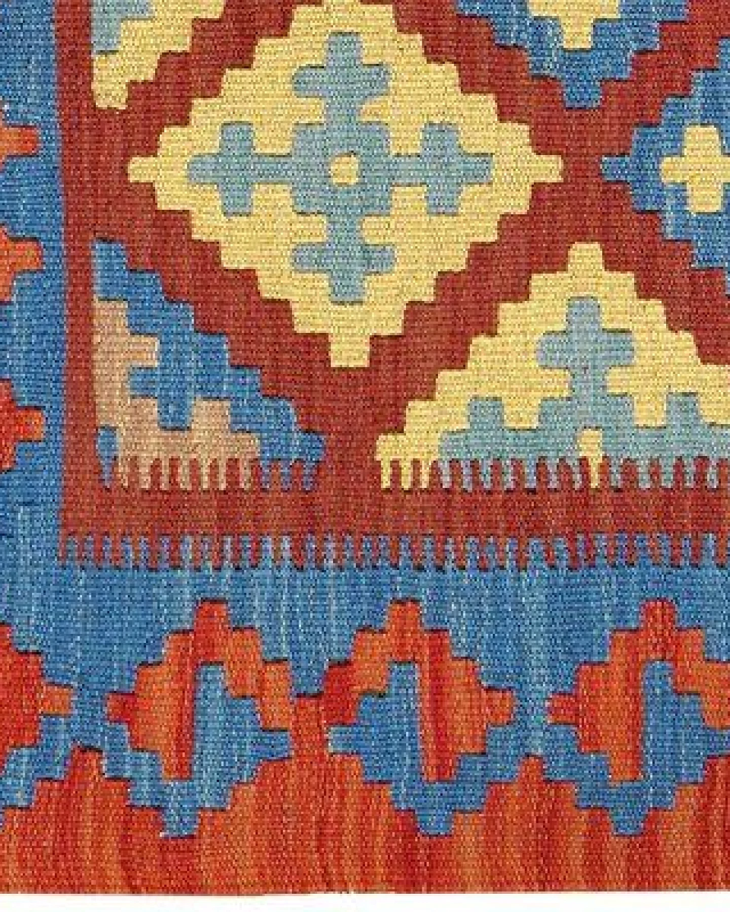 Kelim Gashgai Rot „Rugtales“ aus Schurwolle, 81x126 cm – Ansicht 4