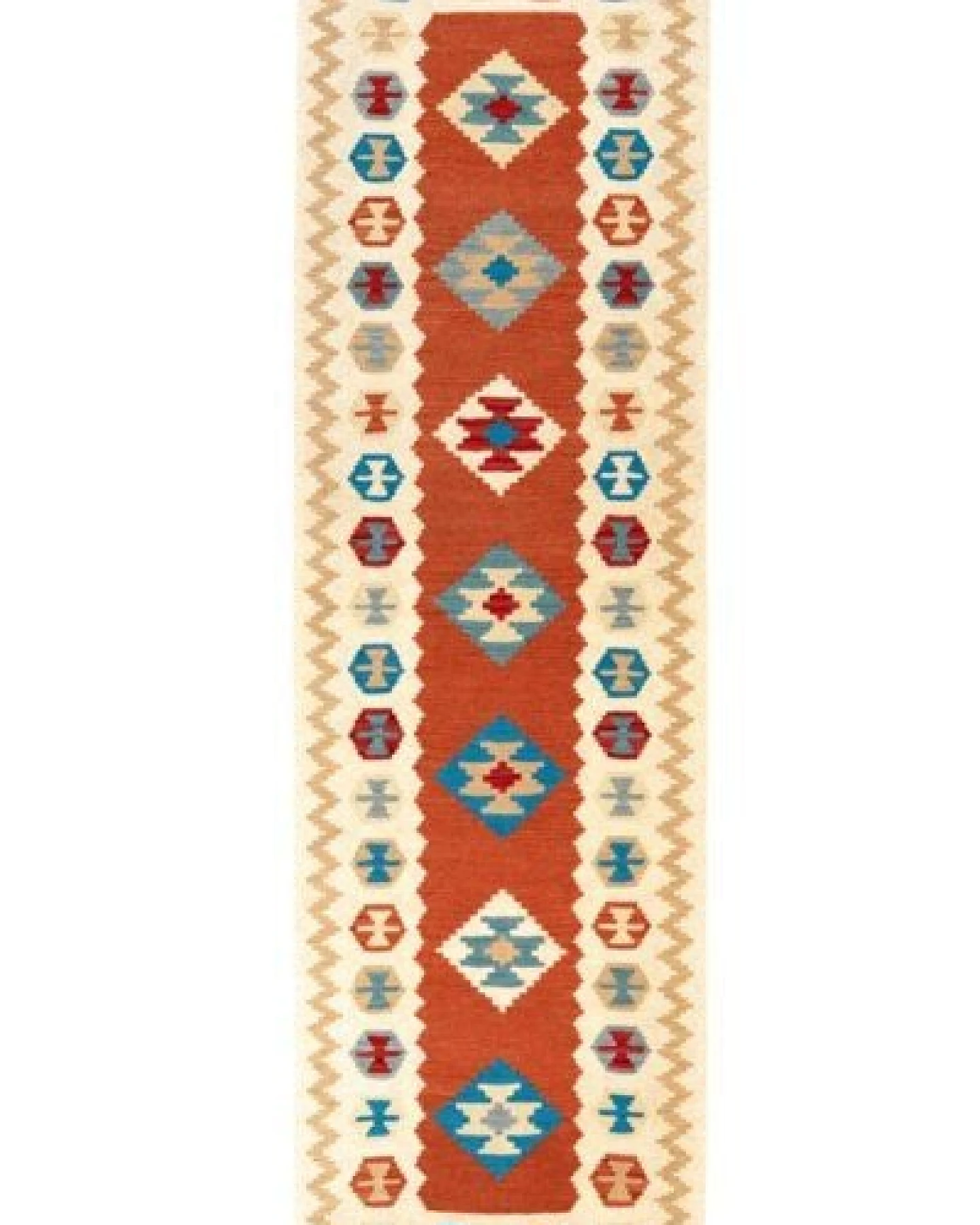 Kelim Gashgai Rot „Rugtales“ aus Schurwolle, 83x297 cm – Ansicht 3
