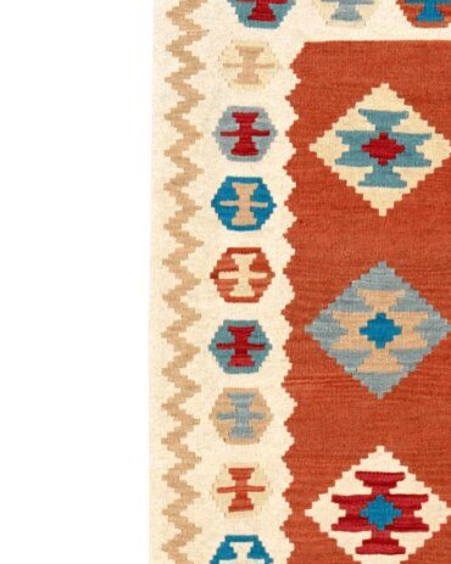 Kelim Gashgai Rot „Rugtales“ aus Schurwolle, 83x297 cm – Ansicht 4