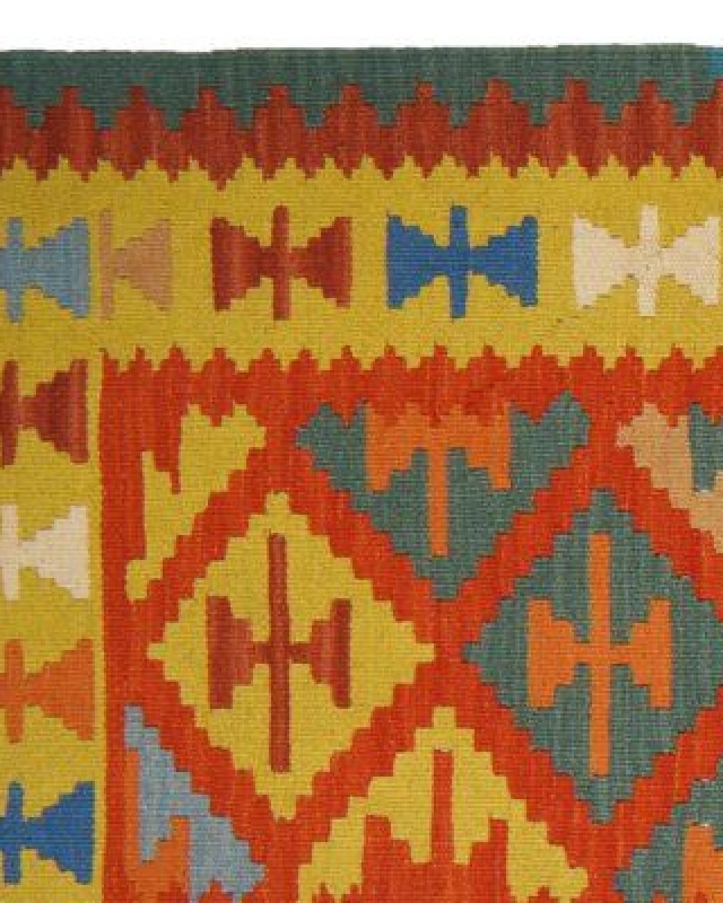 Kelim Gashgai Rot „Rugtales“ aus Schurwolle, 85x295 cm – Ansicht 4