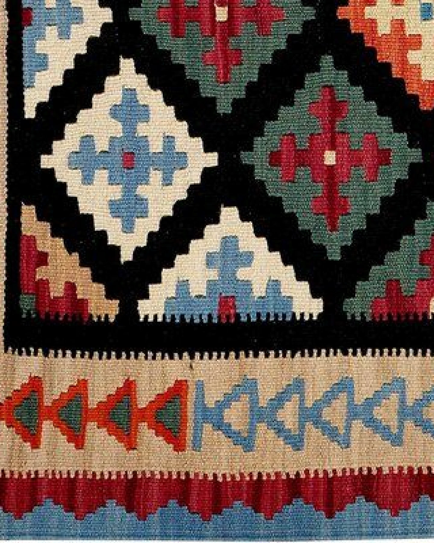 Kelim Gashgai Schwarz „Rugtales“ aus Schurwolle, 102x158 cm – Ansicht 4