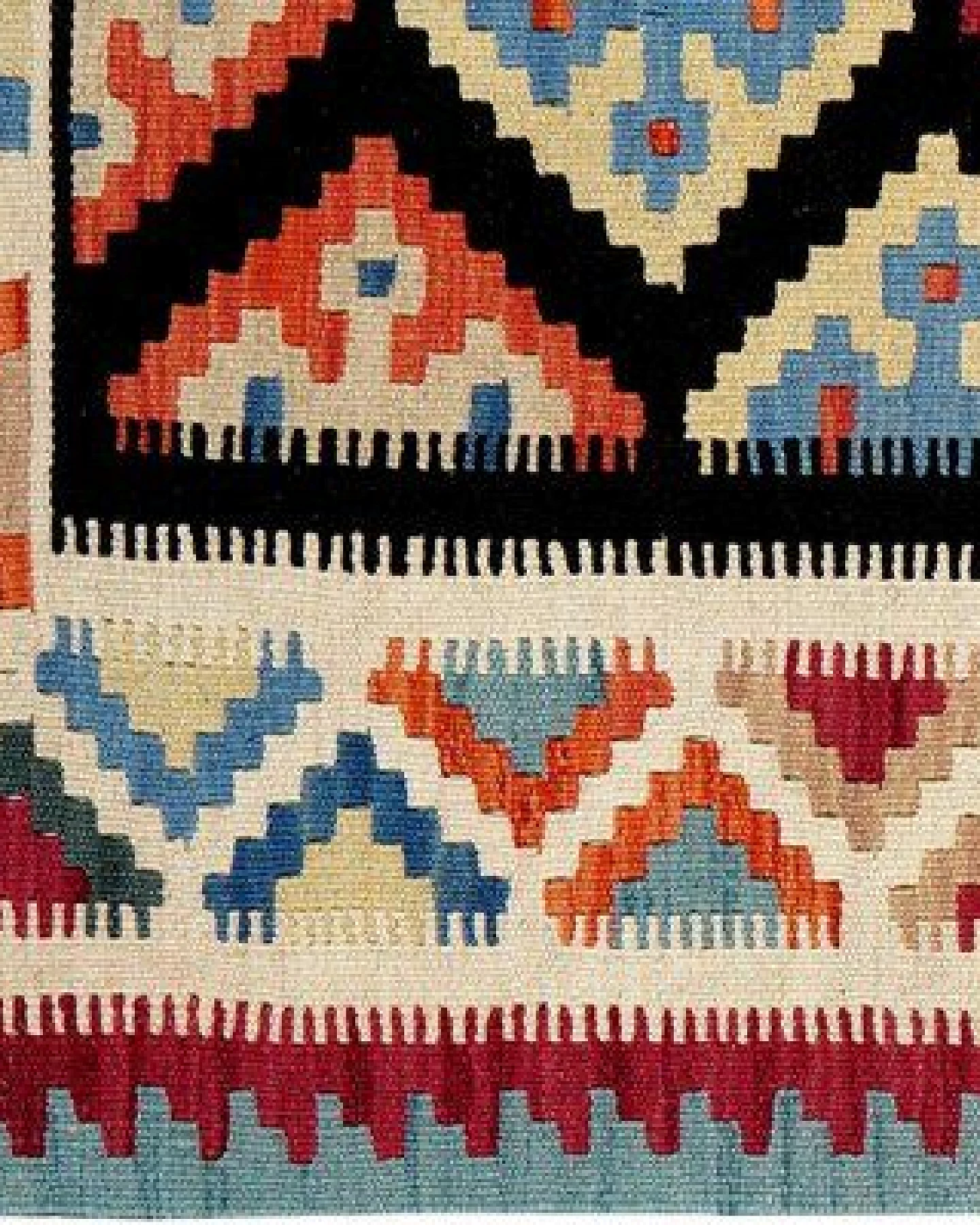 Kelim Gashgai Schwarz „Rugtales“ aus Schurwolle, 103x146 cm – Ansicht 3