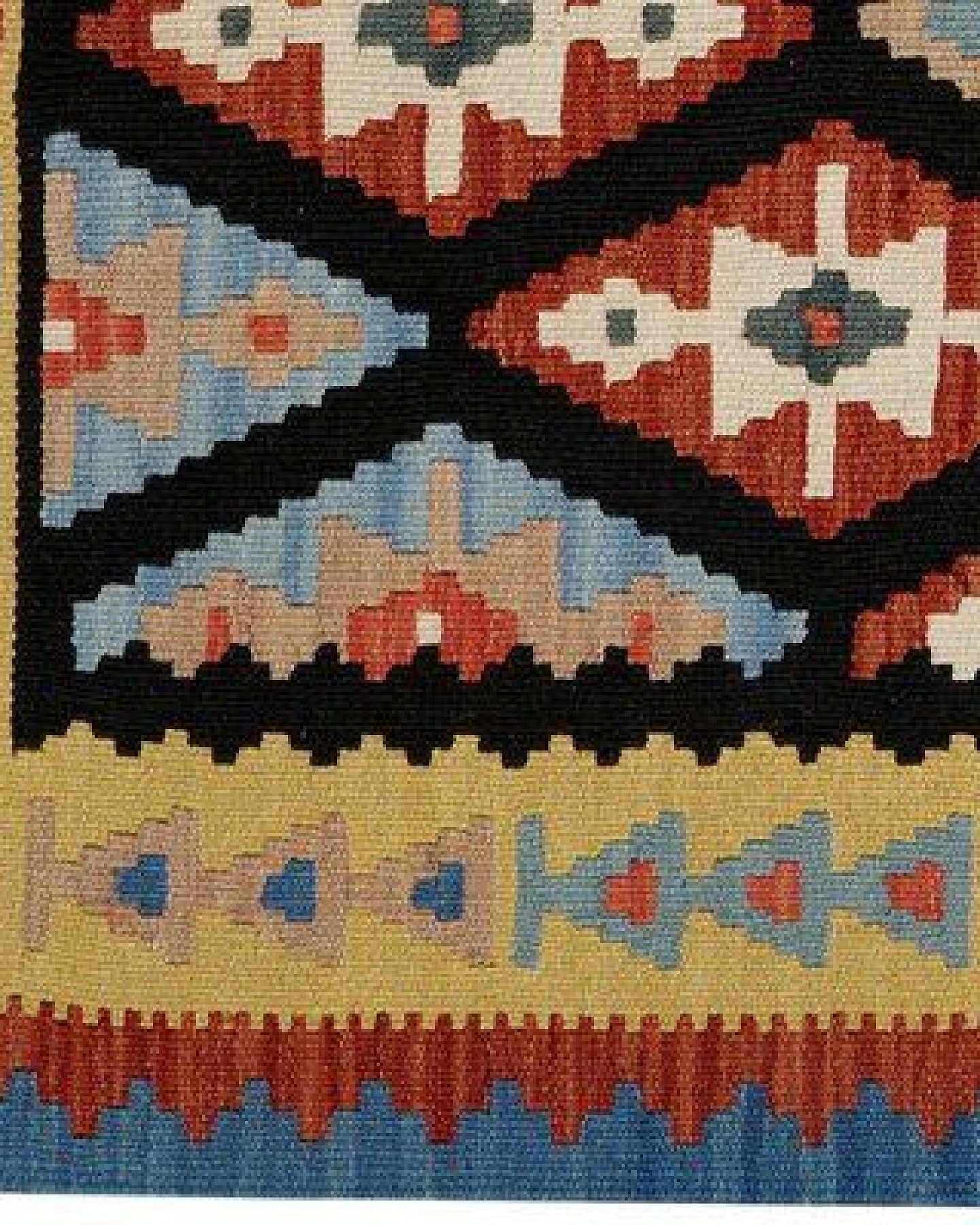 Kelim Gashgai Schwarz „Rugtales“ aus Schurwolle, 105x148 cm – Ansicht 3