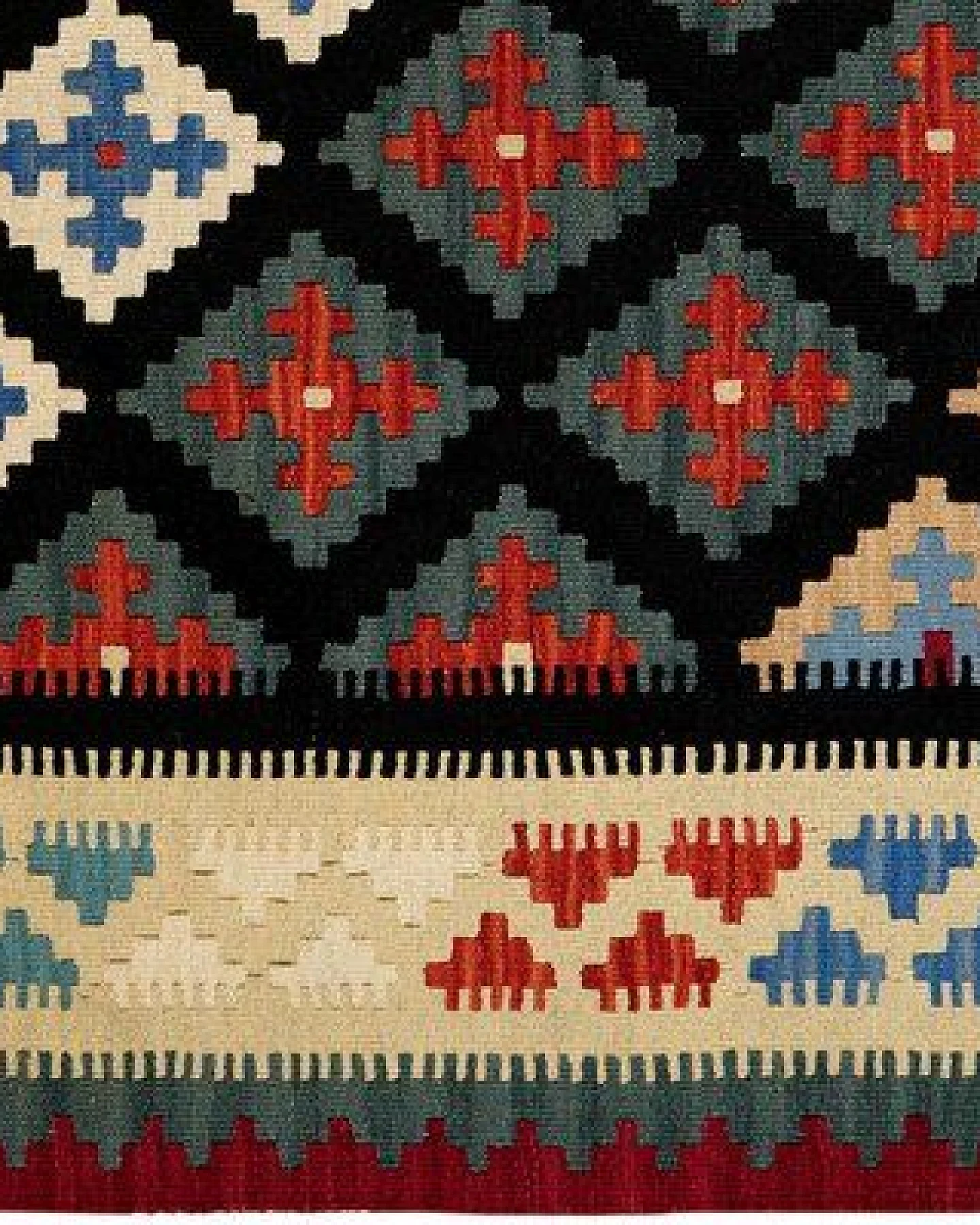 Kelim Gashgai Schwarz „Rugtales“ aus Schurwolle, 130x180 cm – Ansicht 4