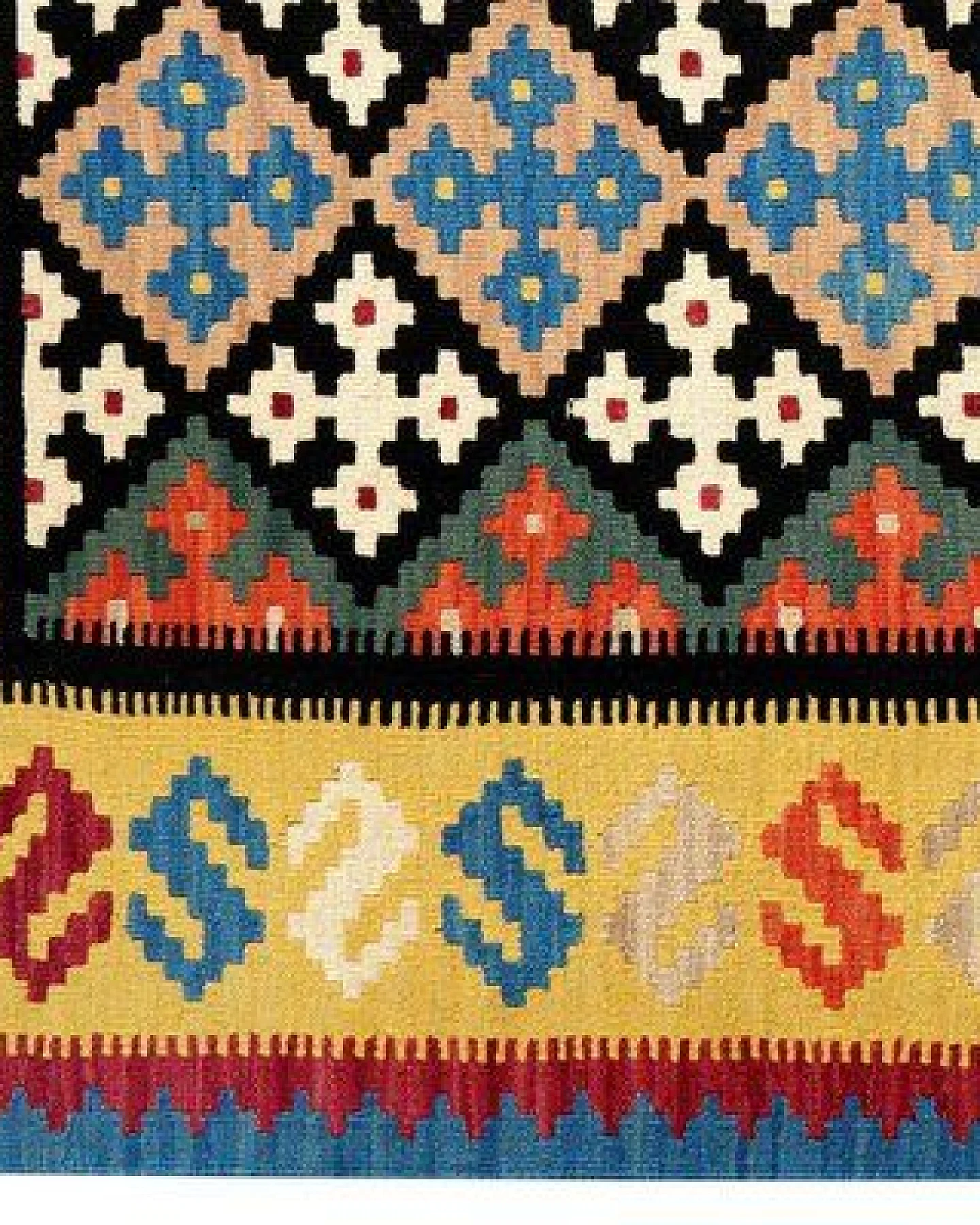 Kelim Gashgai Schwarz „Rugtales“ aus Schurwolle, 153x192 cm – Ansicht 4