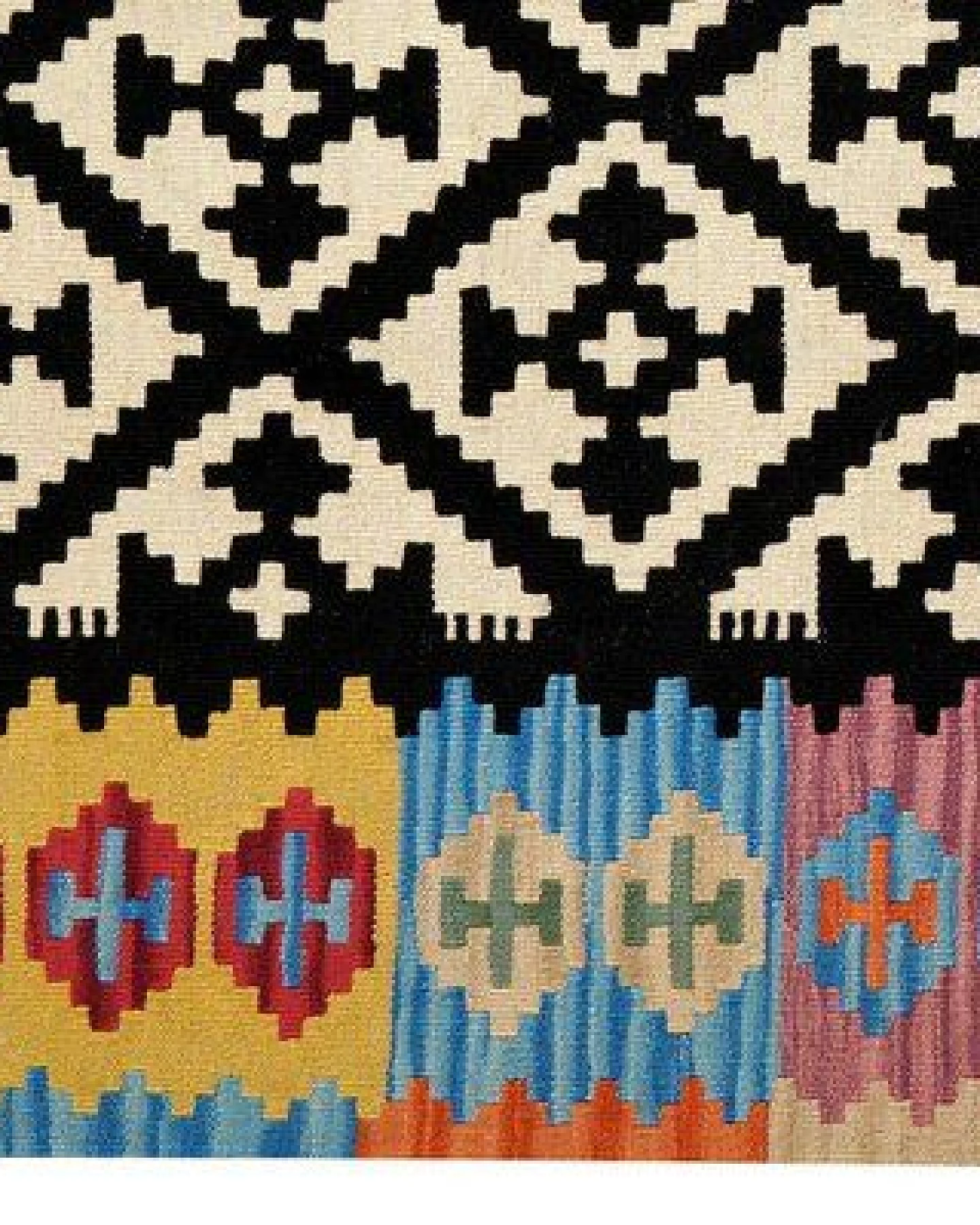 Kelim Gashgai Schwarz „Rugtales“ aus Schurwolle, 156x202 cm – Ansicht 4