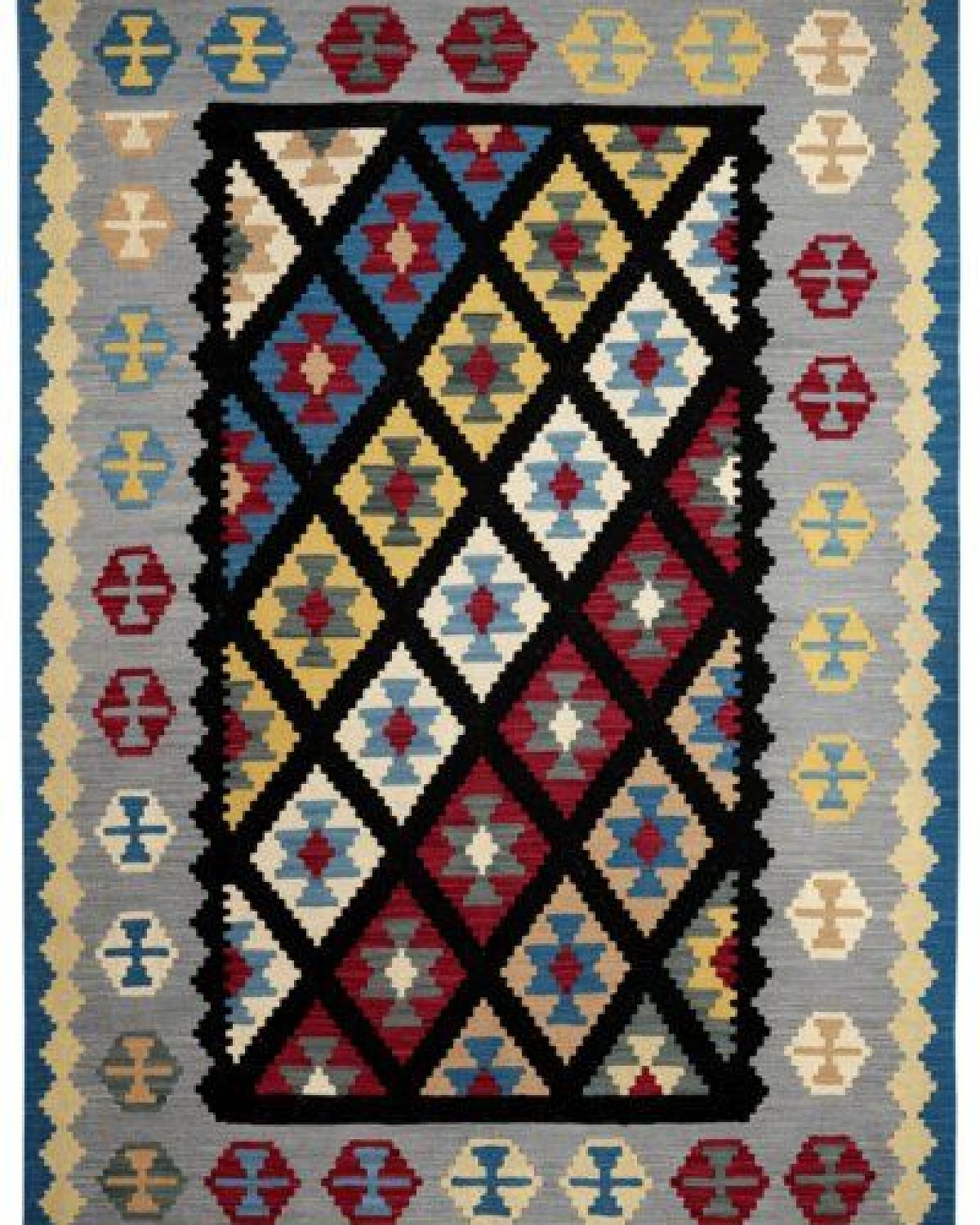 Kelim Gashgai Schwarz „Rugtales“ aus Schurwolle, 173x246 cm – Ansicht 3
