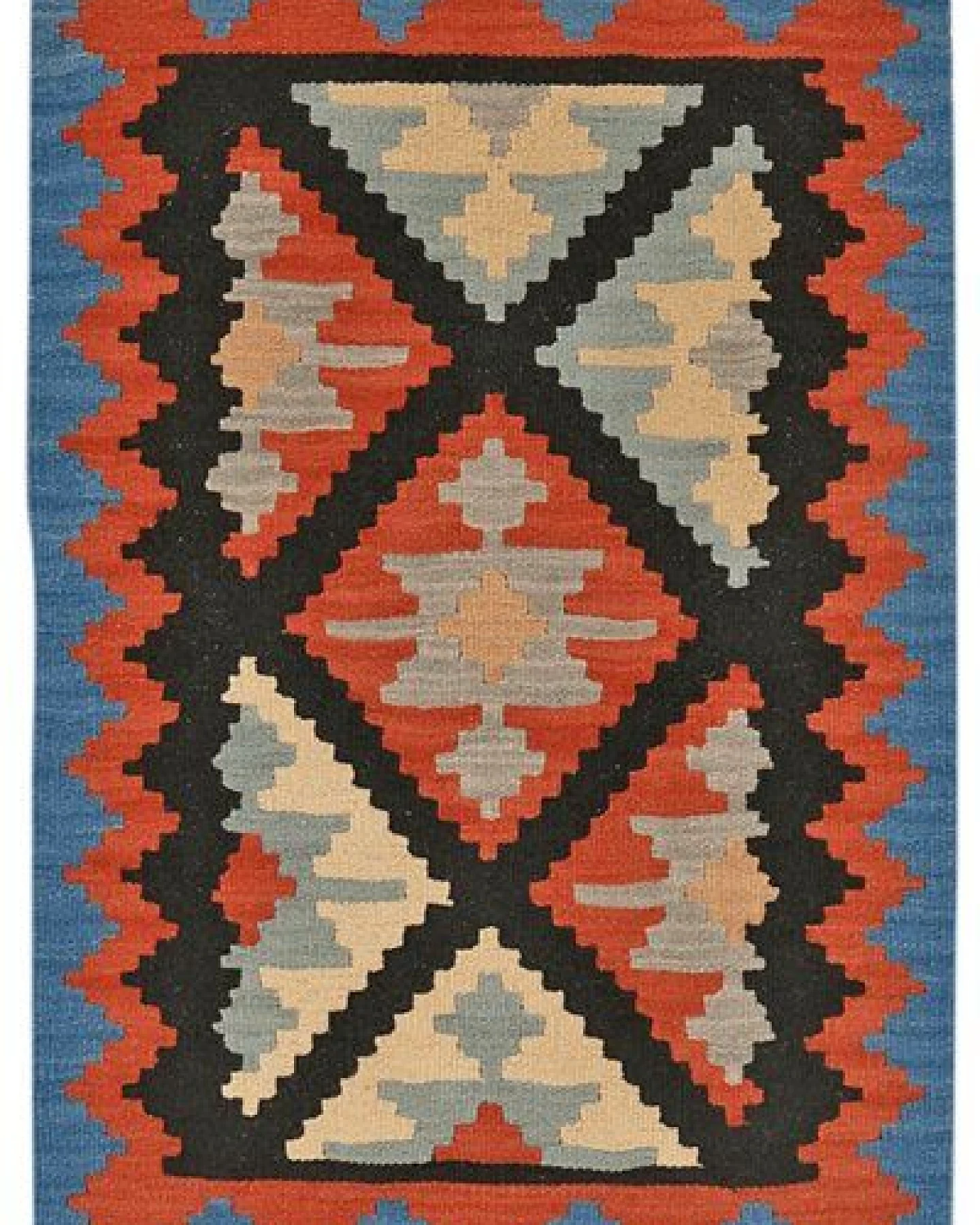 Kelim Gashgai Schwarz „Rugtales“ aus Schurwolle, 64x91 cm – Ansicht 3