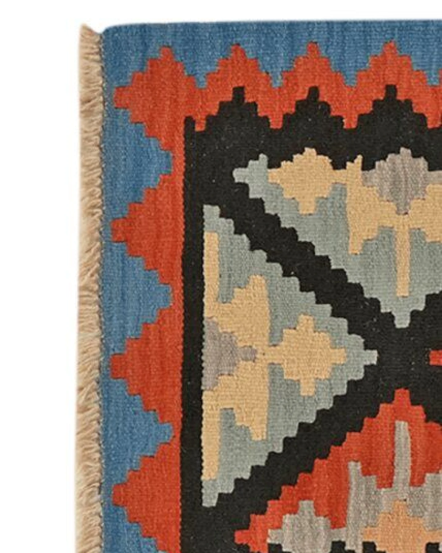 Kelim Gashgai Schwarz „Rugtales“ aus Schurwolle, 64x91 cm – Ansicht 4