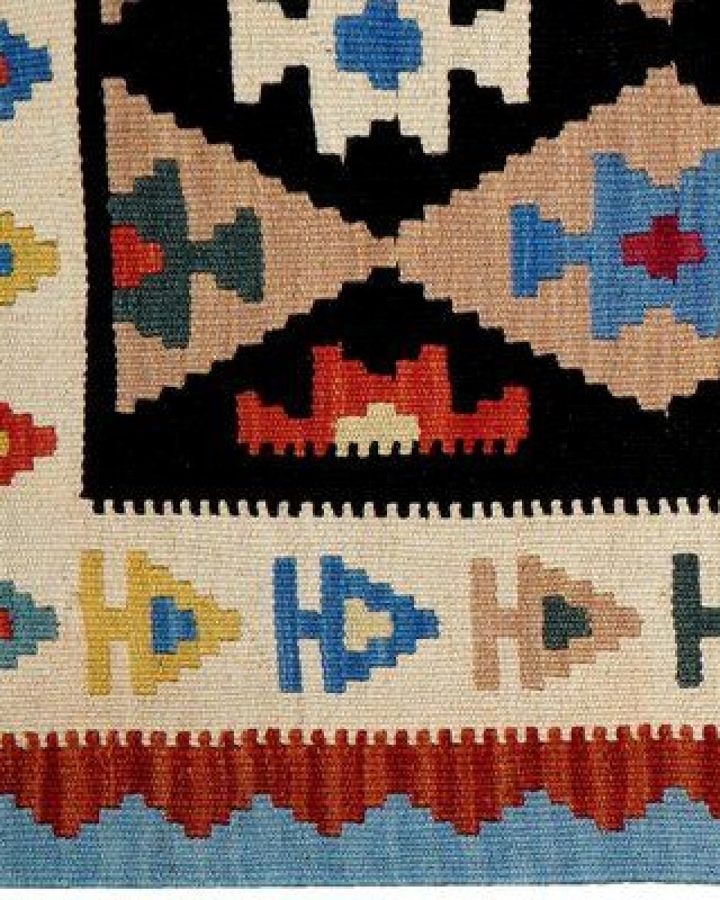 Kelim Gashgai Schwarz „Rugtales“ aus Schurwolle, 88x295 cm – Ansicht 4