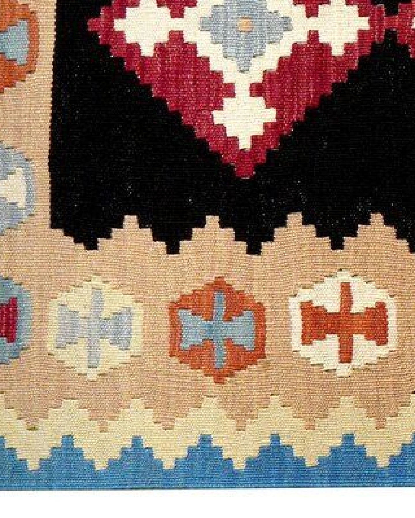 Kelim Gashgai Schwarz „Rugtales“ aus Schurwolle, 92x300 cm – Ansicht 4