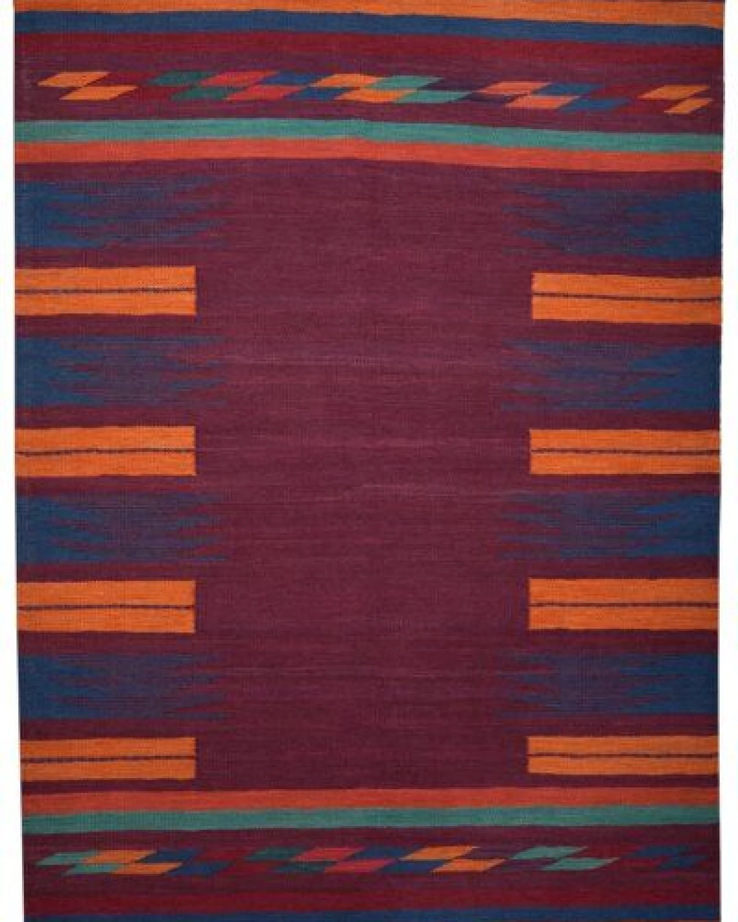 Kelim Gashgai Violett „Rugtales“ aus Schurwolle, 134x189 cm – Ansicht 3