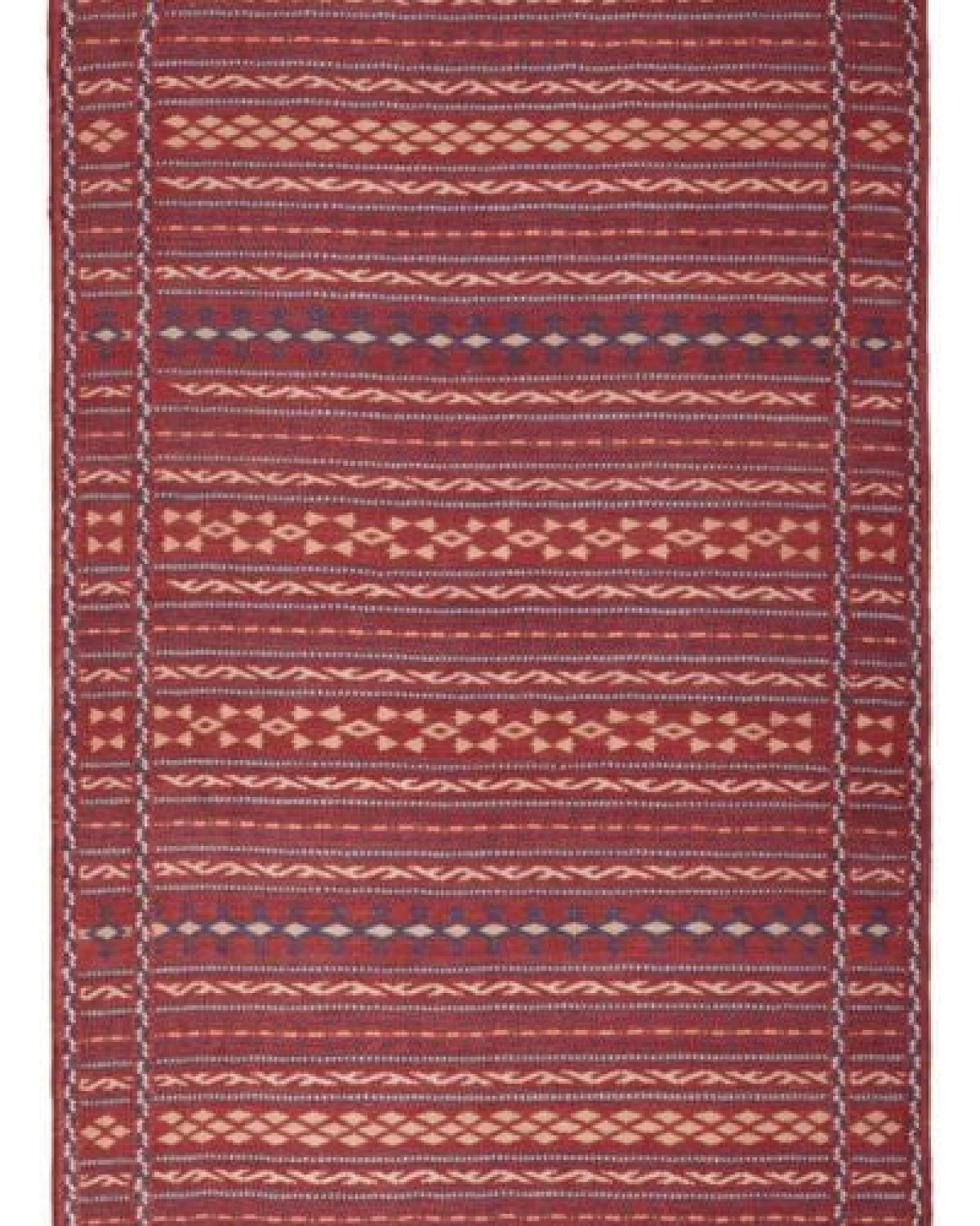Kelim Kordi Rot „Rugtales“ aus Schurwolle, 98x155 cm – Ansicht 3