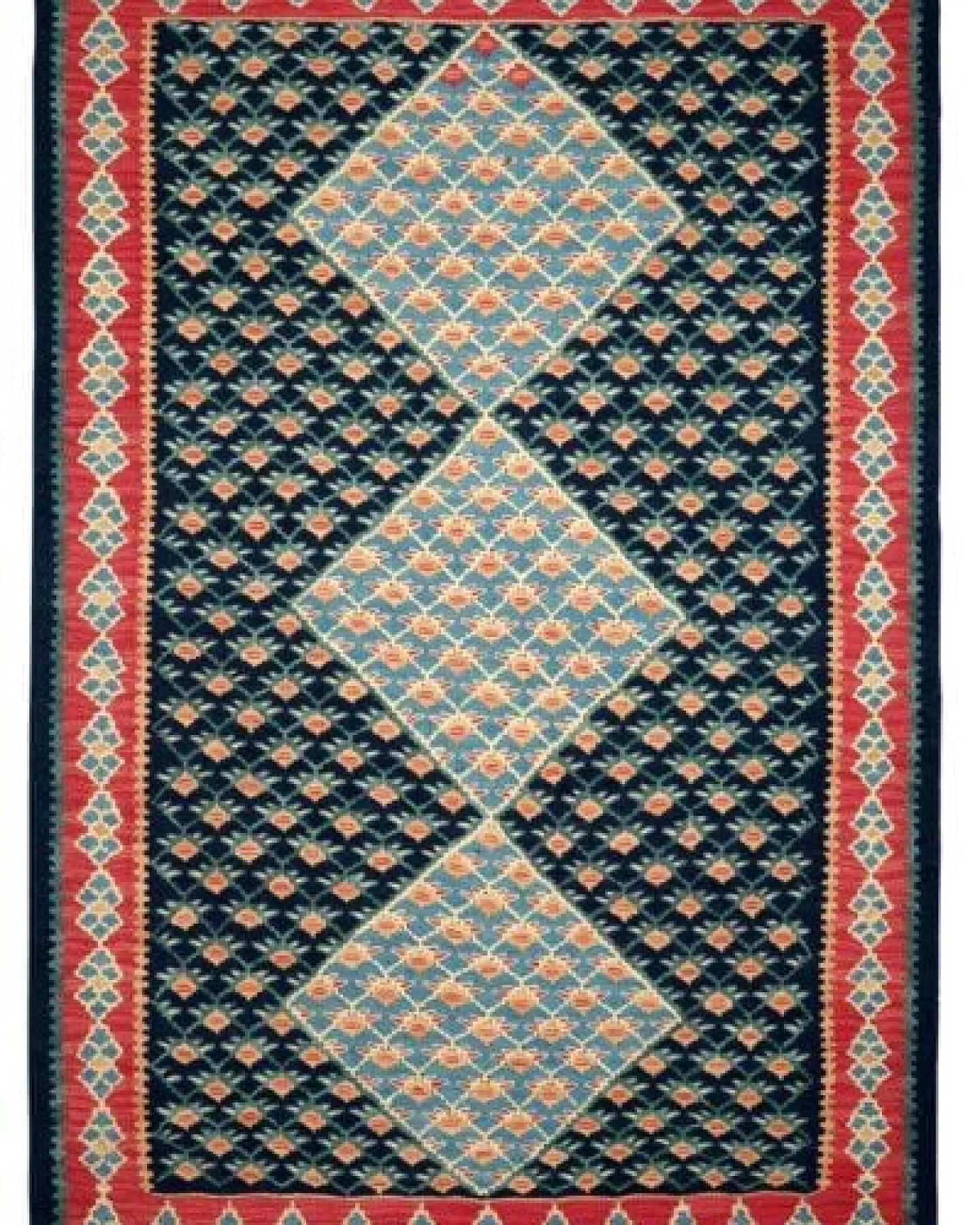 Kelim Senneh Blau „Rugtales“ aus Schurwolle, 101x153 cm – Ansicht 3