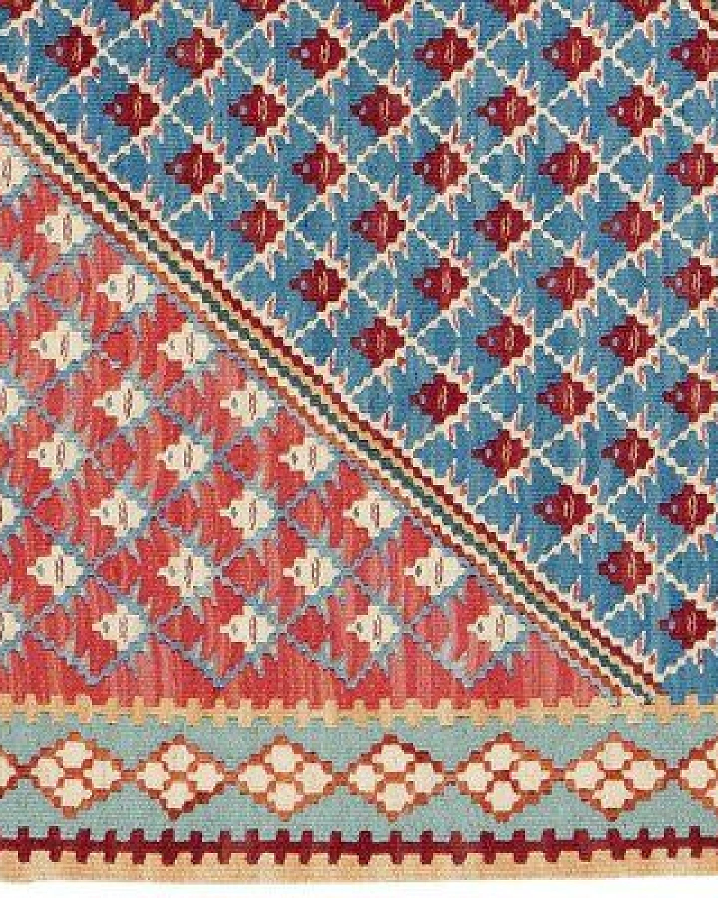 Kelim Senneh Blau „Rugtales“ aus Schurwolle, 107x160 cm – Ansicht 4