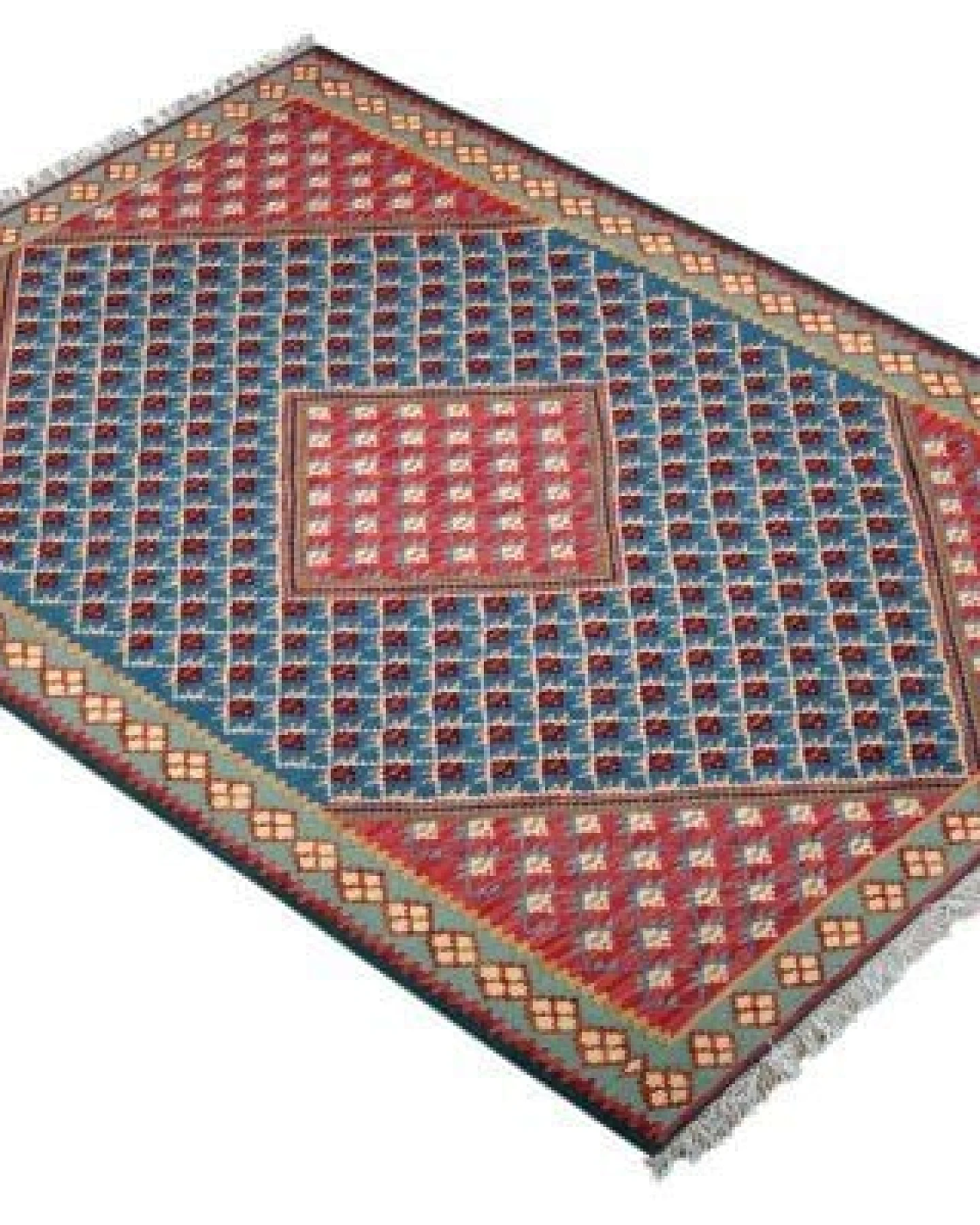 Kelim Senneh Blau „Rugtales“ aus Schurwolle, 109x149 cm – Ansicht 4