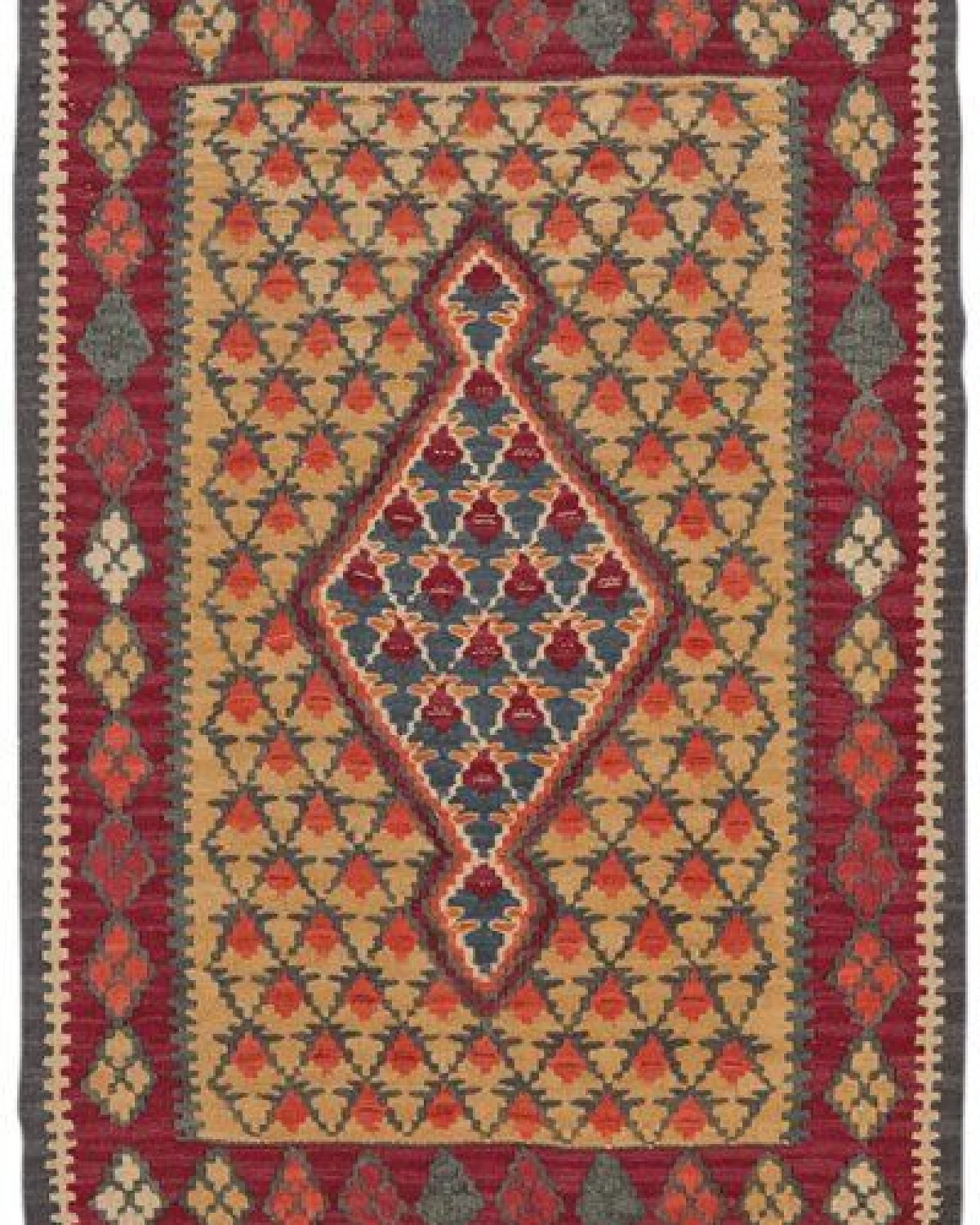 Kelim Senneh Mehrfarbig „Rugtales“ aus Schurwolle, 63x86 cm – Ansicht 3