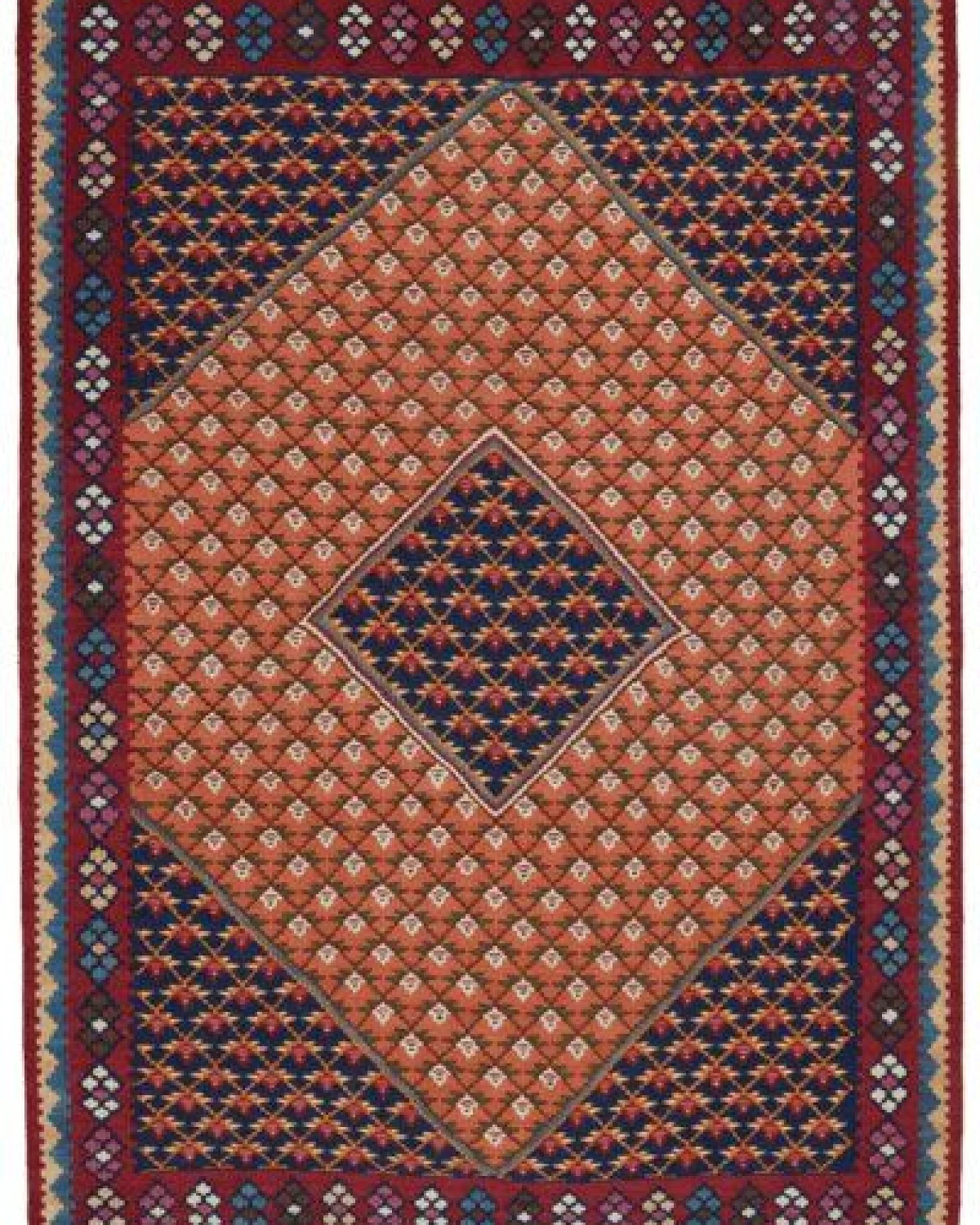 Kelim Senneh Orange „Rugtales“ aus Schurwolle, 107x154 cm – Ansicht 2