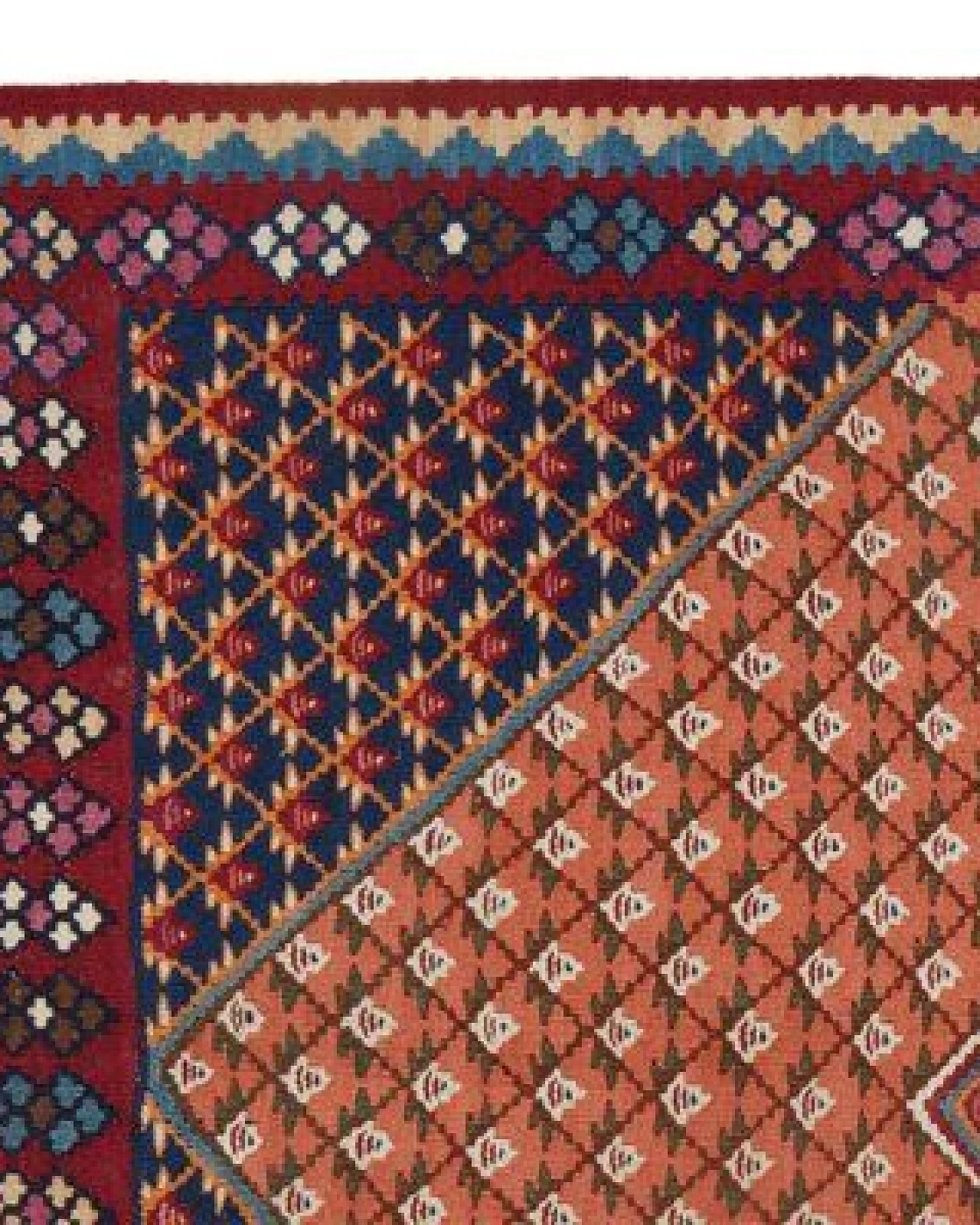 Kelim Senneh Orange „Rugtales“ aus Schurwolle, 107x154 cm – Ansicht 3