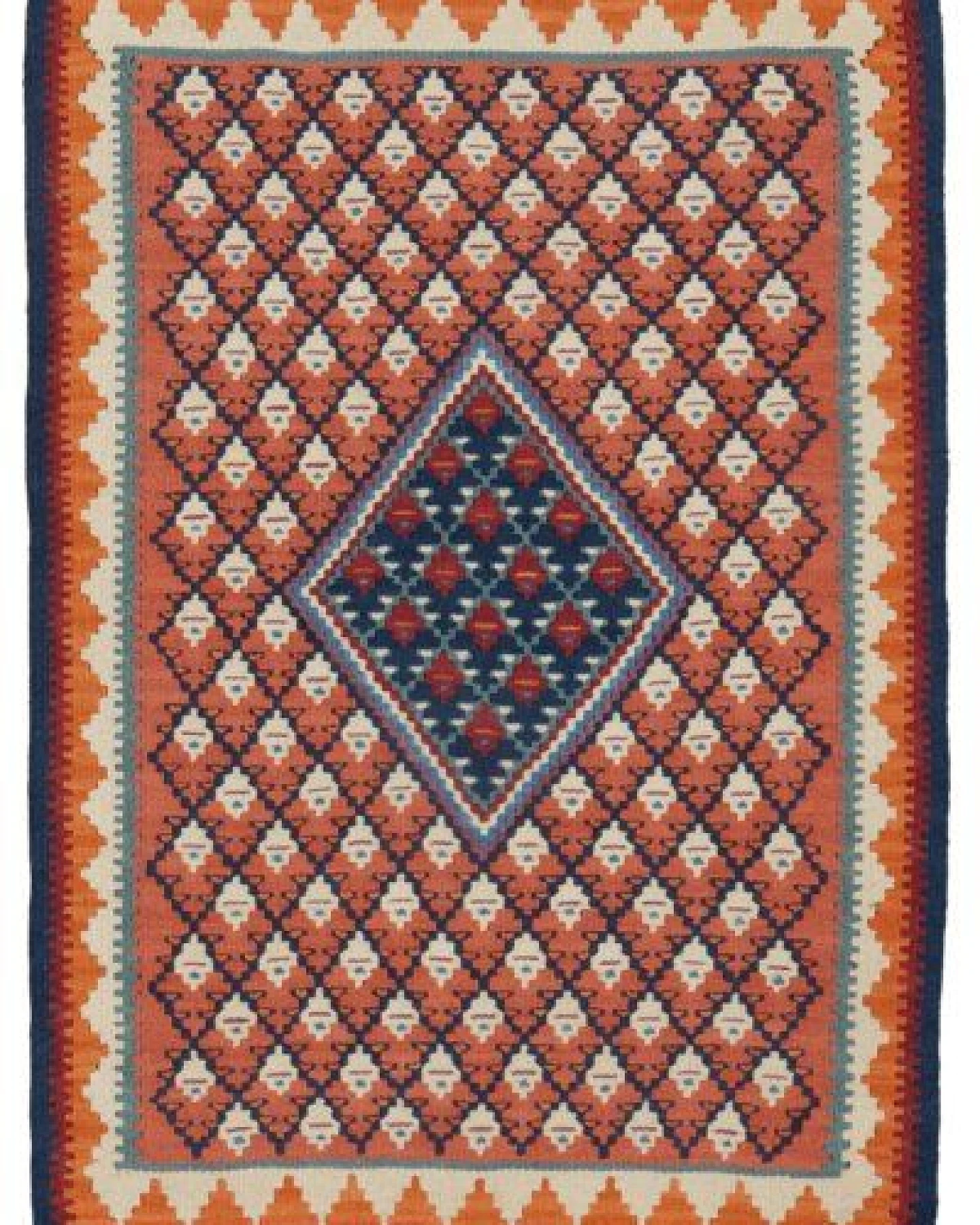 Kelim Senneh Rot „Rugtales“ aus Schurwolle, 62x87 cm – Ansicht 3