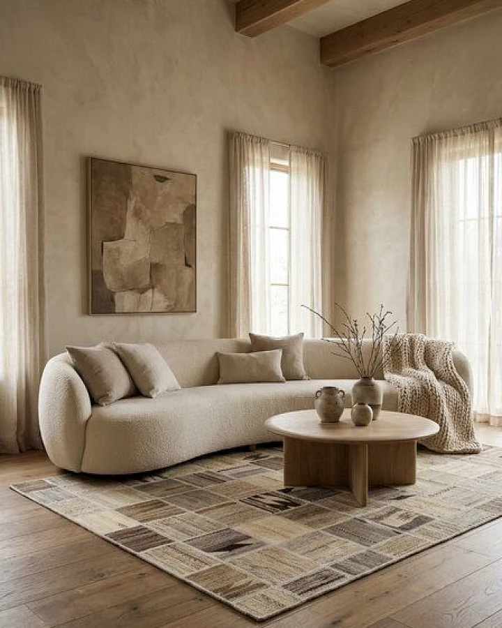 Kelim Tekkeh Beige „Rugtales“ aus Schurwolle, 150x200 cm