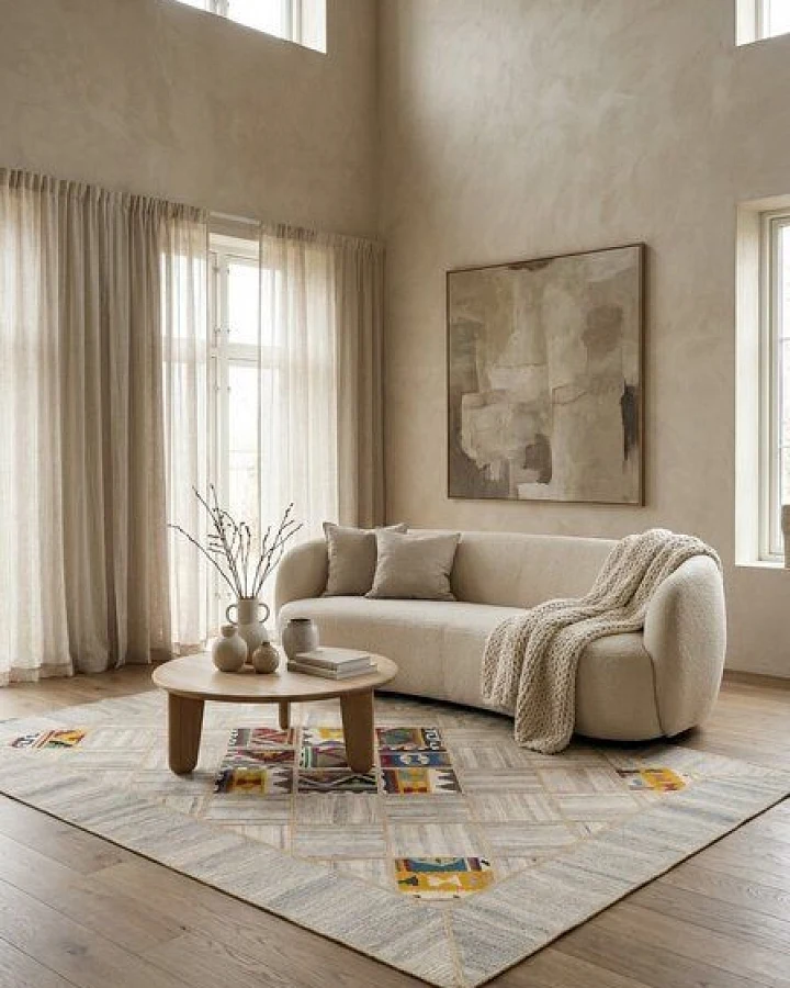 Kelim Tekkeh Beige „Rugtales“ aus Schurwolle, 150x200 cm