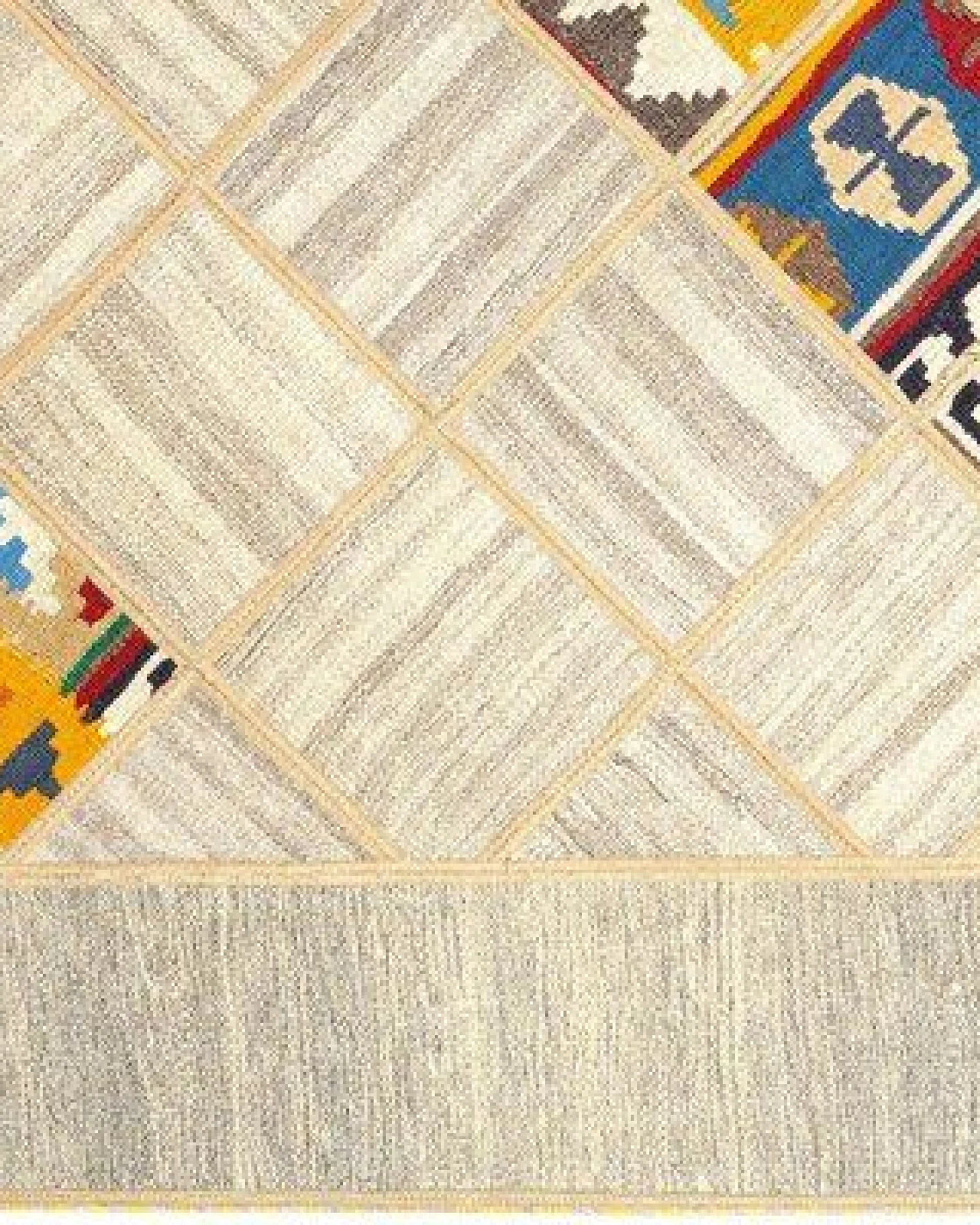 Kelim Tekkeh Beige „Rugtales“ aus Schurwolle, 150x200 cm – Ansicht 3