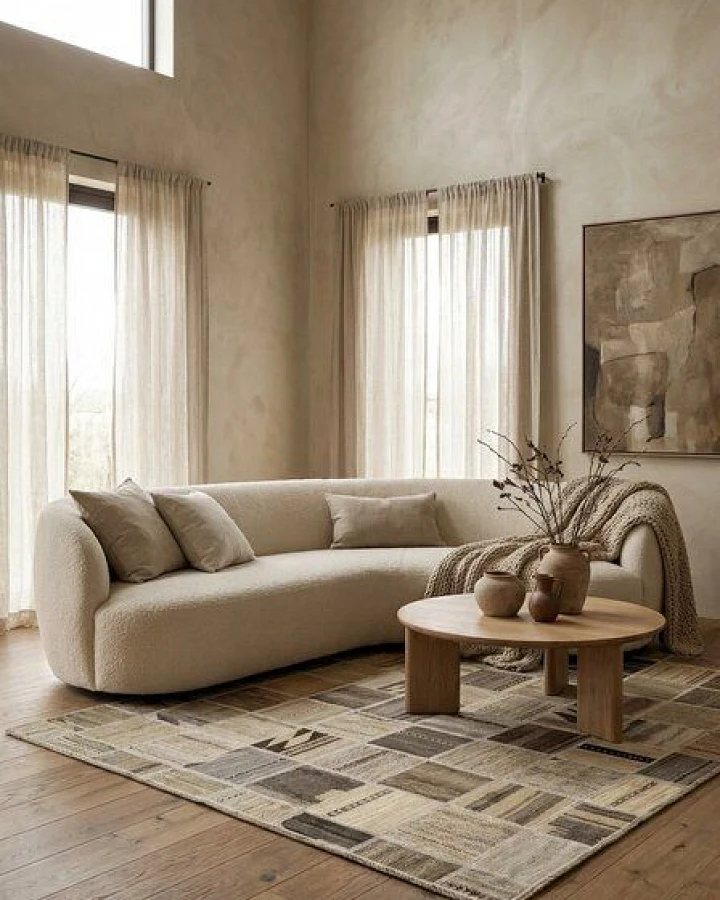 Kelim Tekkeh Beige „Rugtales“ aus Schurwolle, 150x200 cm
