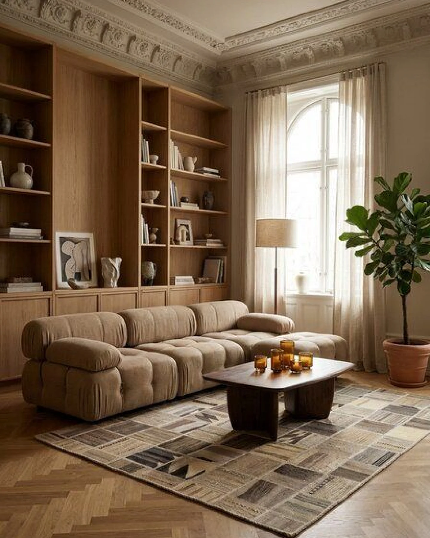 Kelim Tekkeh Beige „Rugtales“ aus Schurwolle, 150x200 cm – Ansicht 2