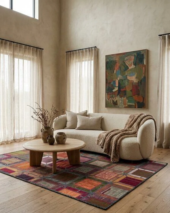 Kelim Tekkeh Mehrfarbig „Rugtales“ aus Schurwolle, 150x200 cm