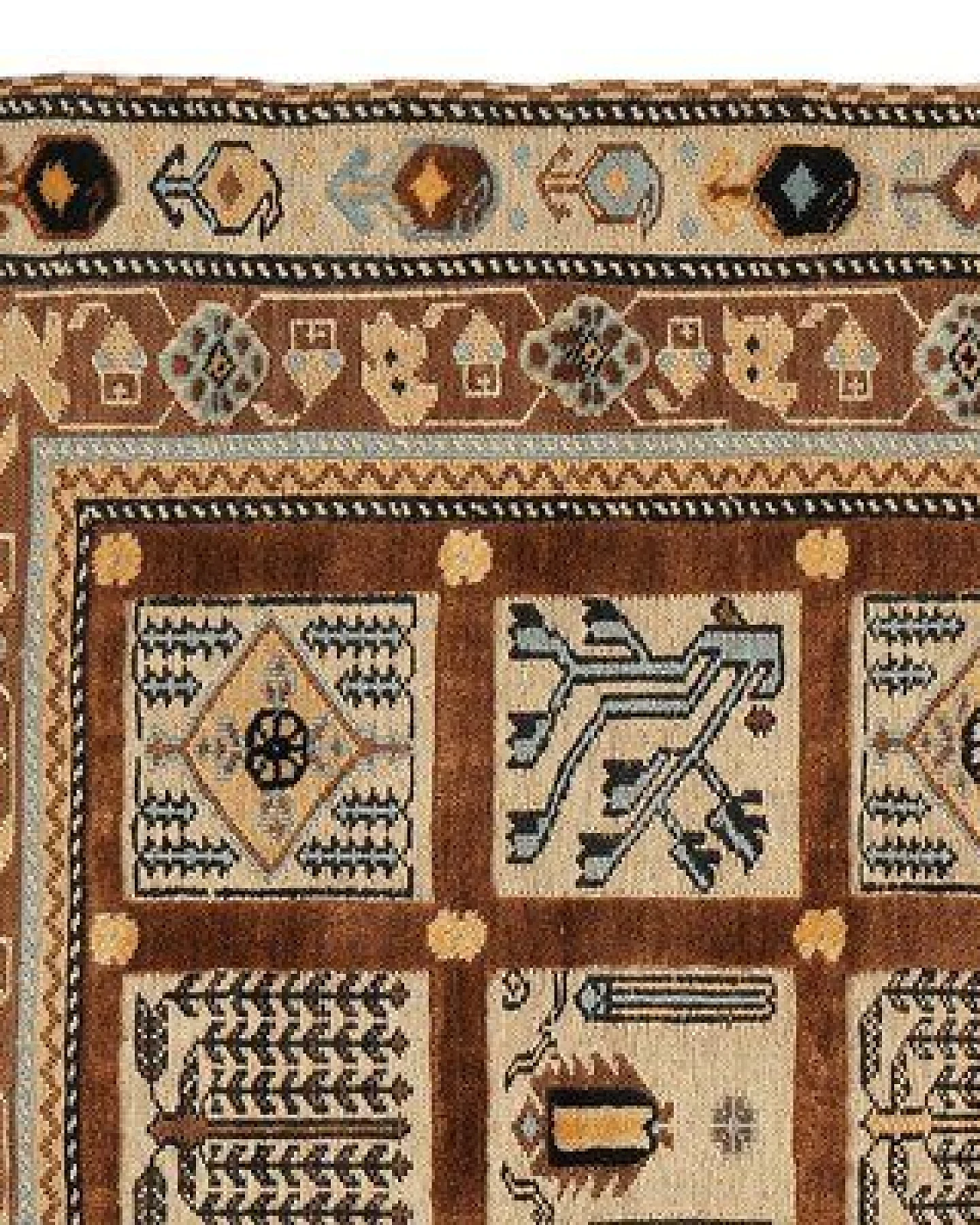 Kelim Belutch Braun „Rugtales“ aus Schurwolle, 123x164 cm – Ansicht 4