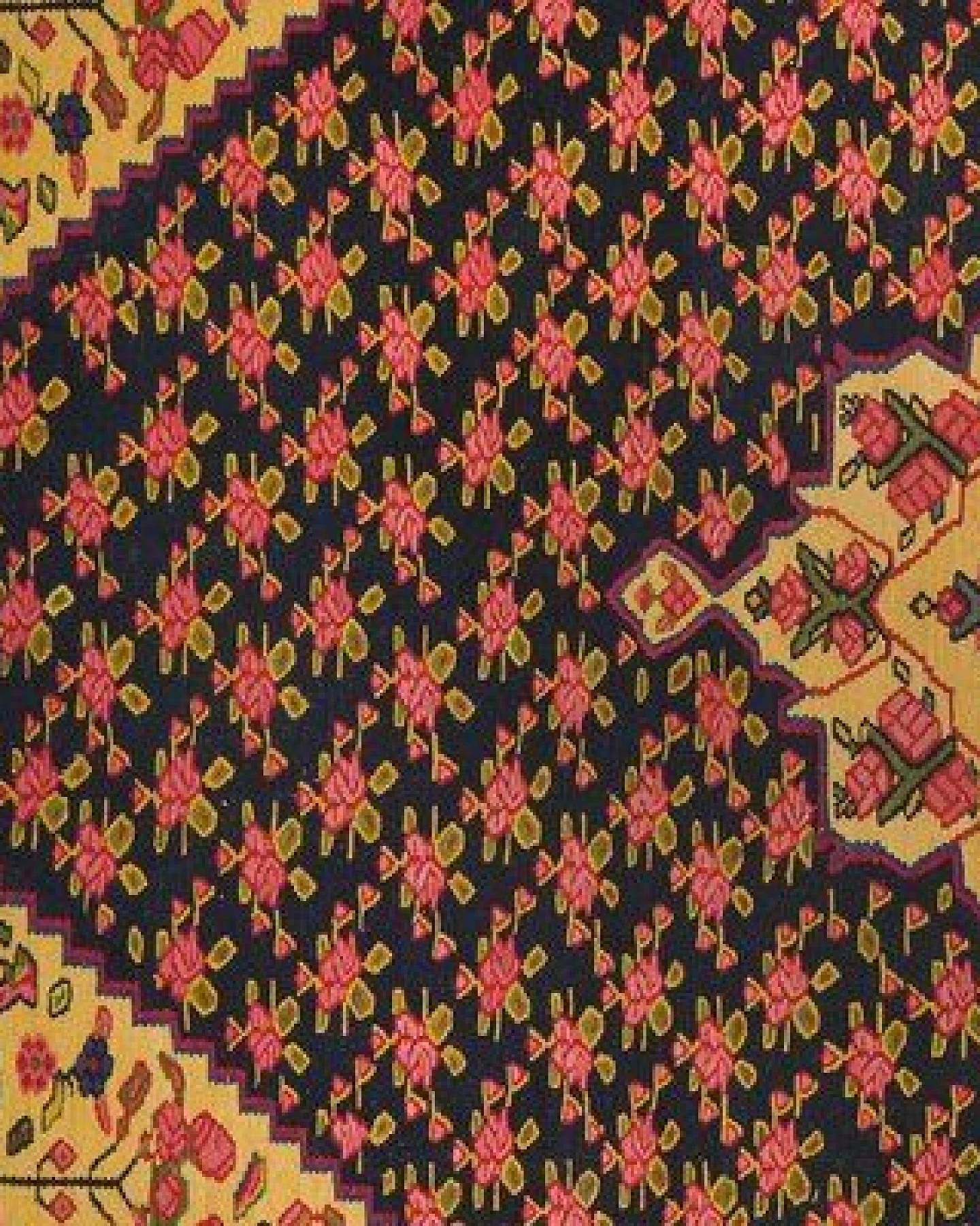 Kelim Bidjar Blau „Rugtales“ aus Schurwolle, 140x222 cm – Ansicht 4
