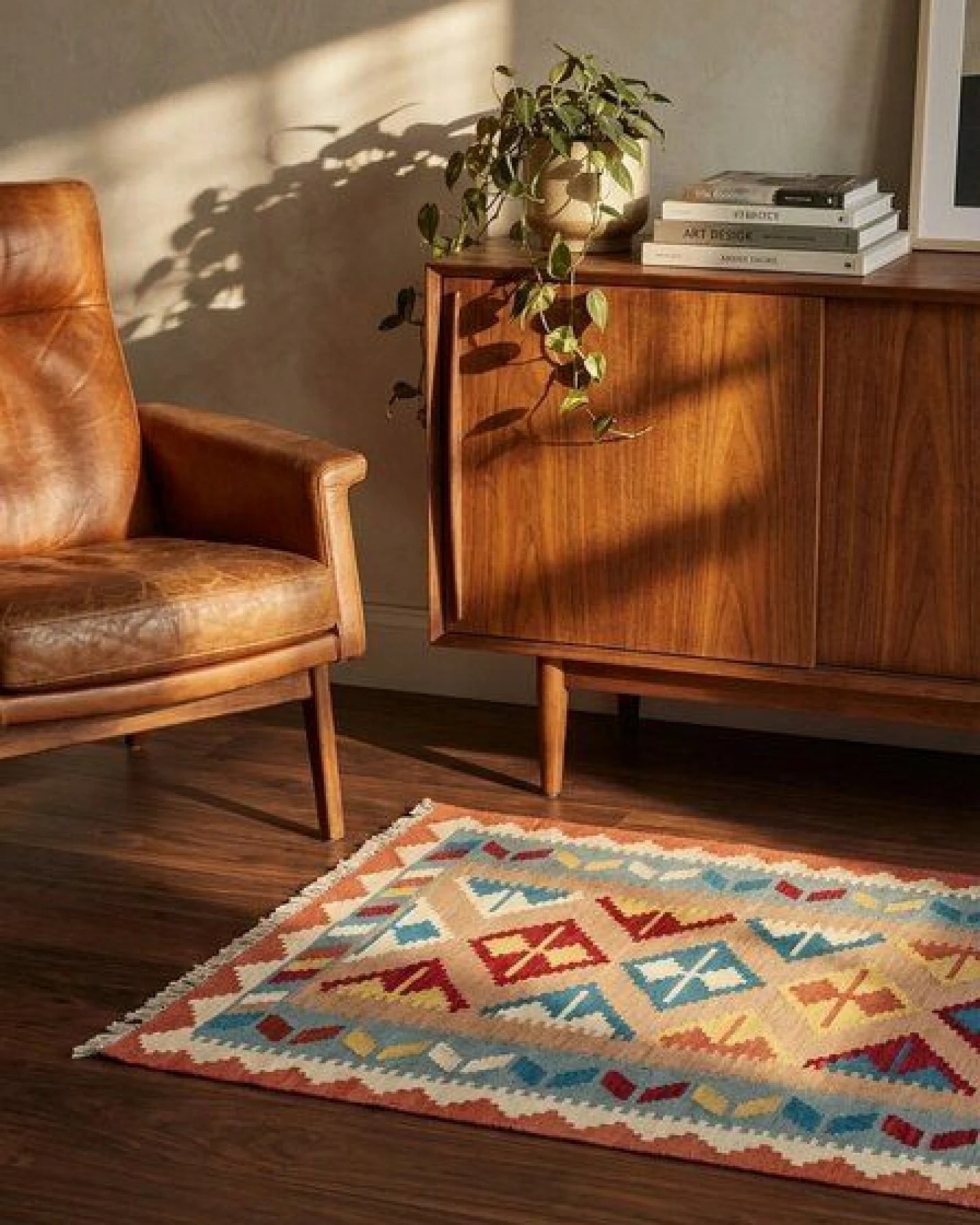 Kelim Gashgai Beige „Rugtales“ aus Schurwolle, 104x147 cm – Ansicht 2