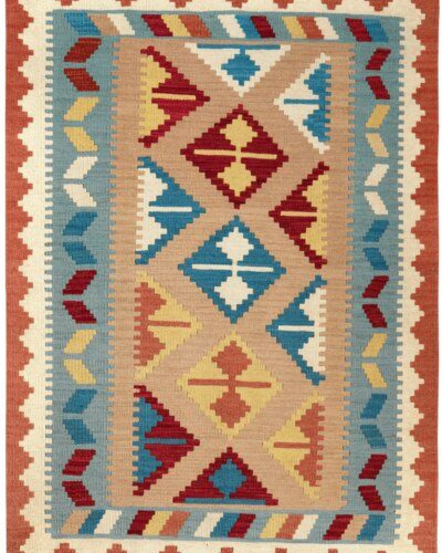 Kelim Gashgai Beige „Rugtales“ aus Schurwolle, 104x147 cm – Ansicht 3