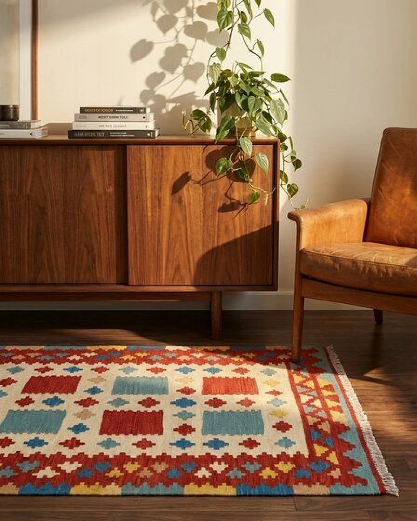 Kelim Gashgai Beige „Rugtales“ aus Schurwolle, 107x152 cm – Ansicht 2