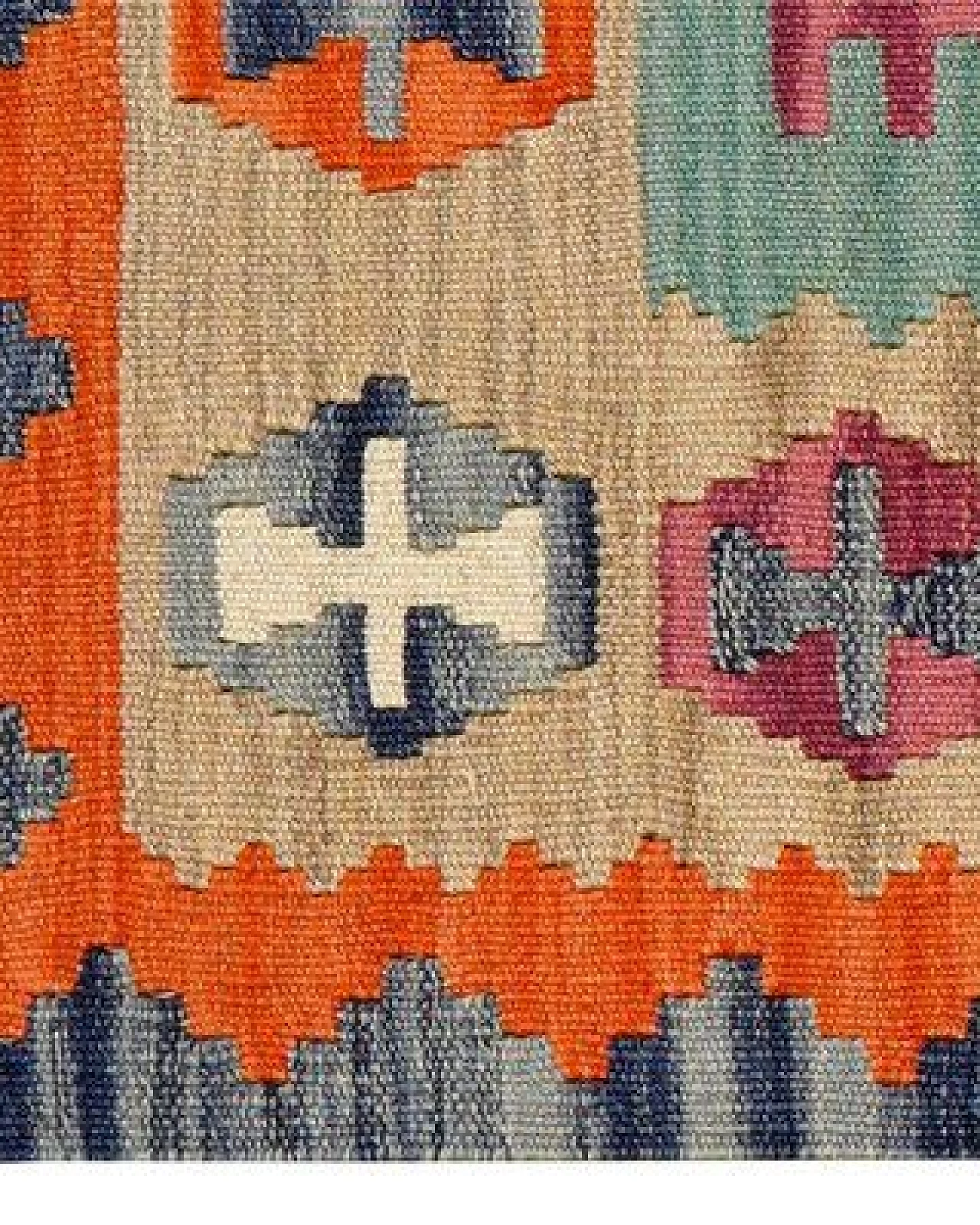 Kelim Gashgai Beige „Rugtales“ aus Schurwolle, 64x91 cm – Ansicht 4
