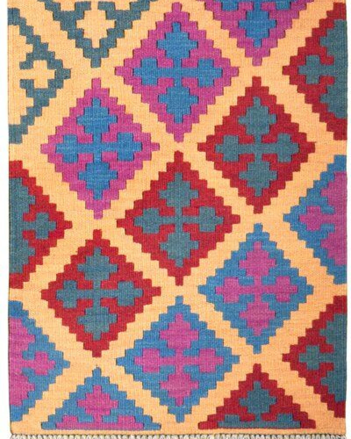 Kelim Gashgai Beige „Rugtales“ aus Schurwolle, 67x89 cm – Ansicht 3