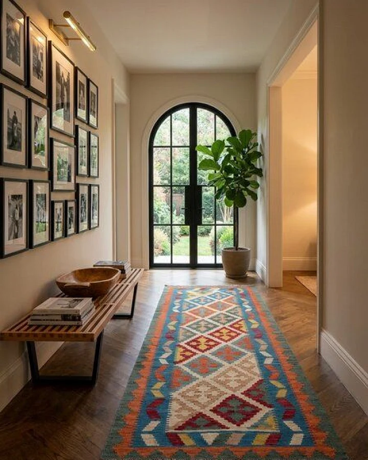 Kelim Gashgai Beige „Rugtales“ aus Schurwolle, 82x200 cm