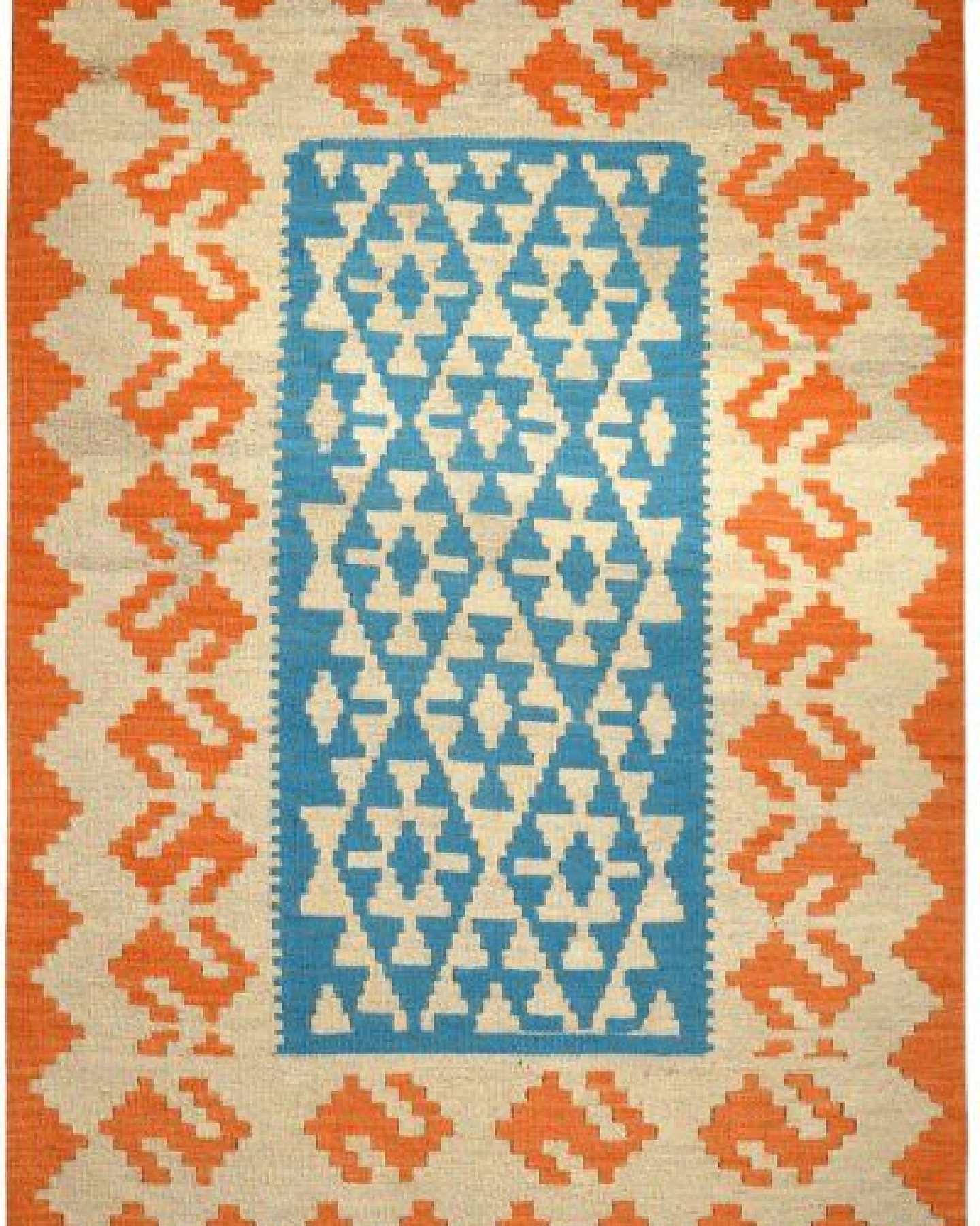 Kelim Gashgai Blau „Rugtales“ aus Schurwolle, 103x143 cm – Ansicht 3
