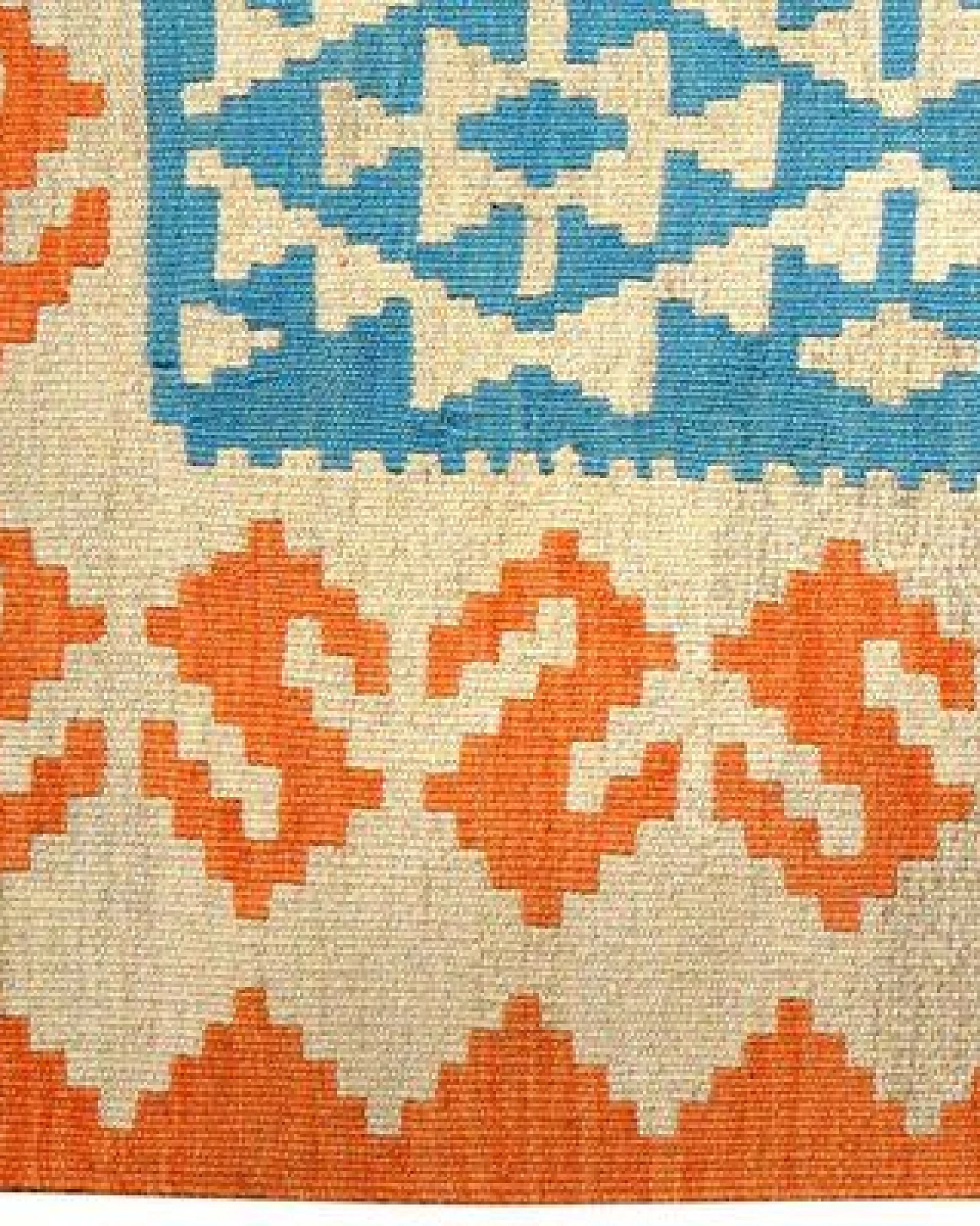 Kelim Gashgai Blau „Rugtales“ aus Schurwolle, 103x143 cm – Ansicht 4