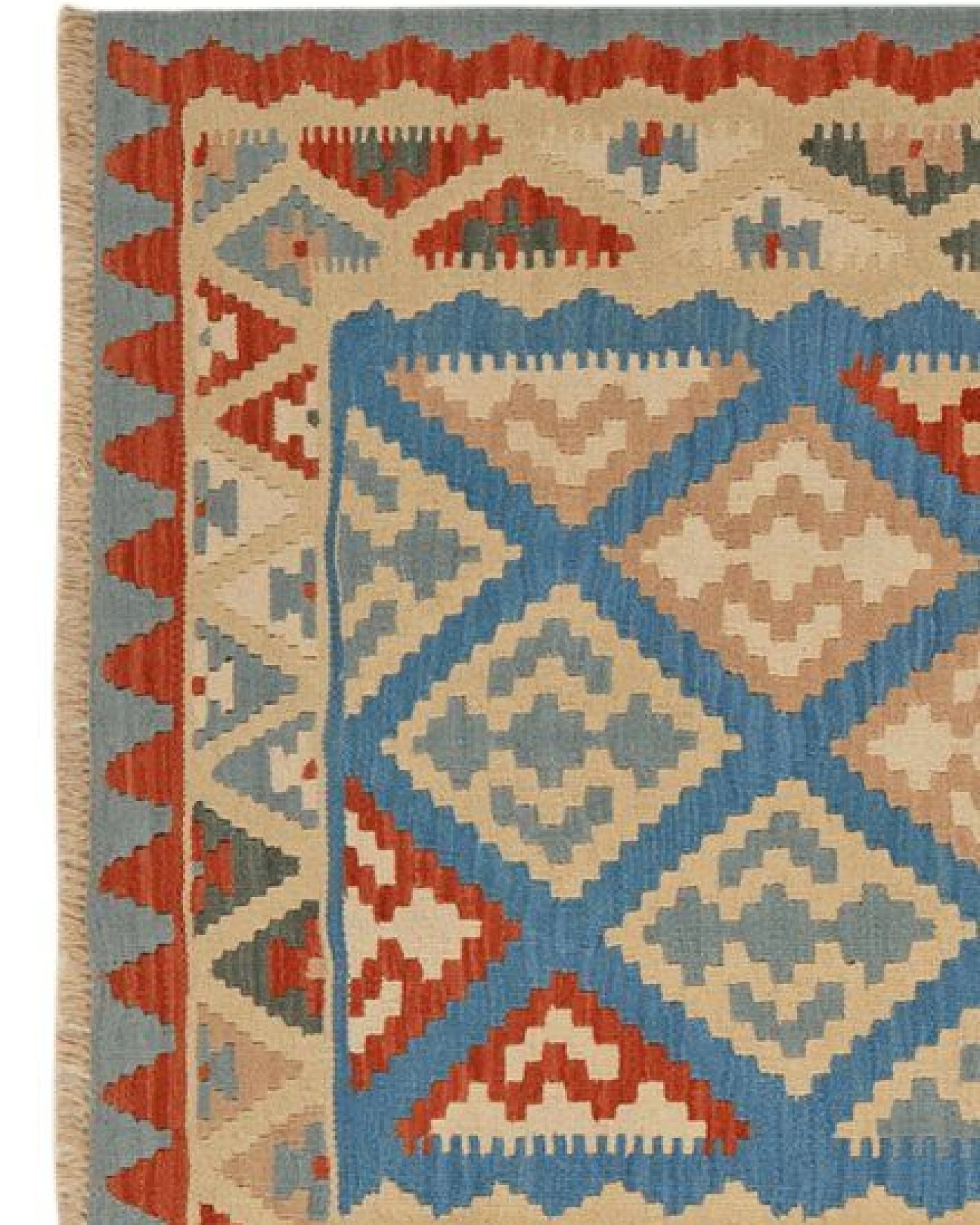 Kelim Gashgai Blau „Rugtales“ aus Schurwolle, 121x185 cm – Ansicht 4